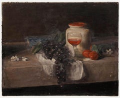 George Weissbort (1928-2013) - Oil, Still Life with Grapes & Wine Glass