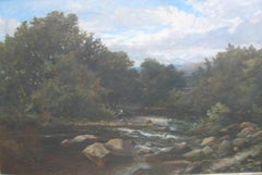 George Wells R.C.A. (1842-1888) fl. 'Bend in The River' Large Museum oil 1890