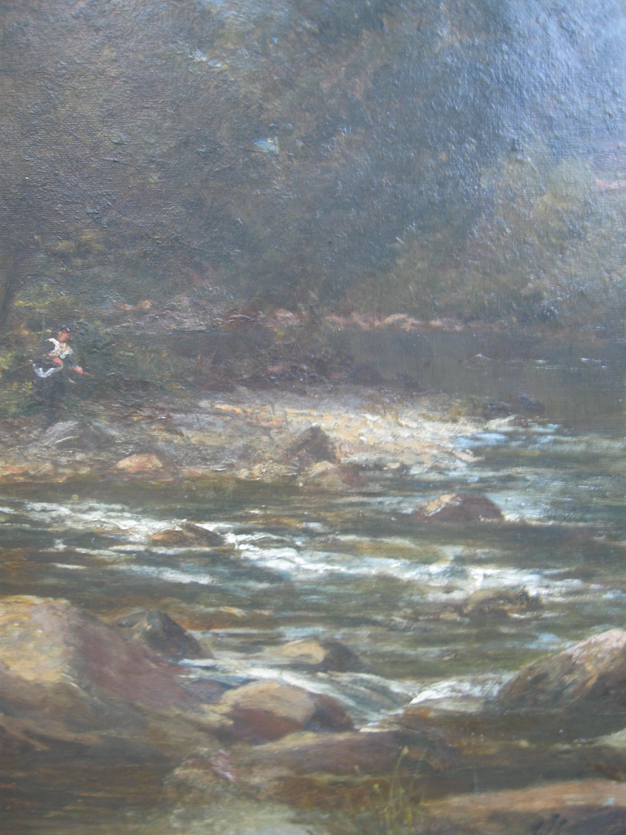 George Wells R.C.A. (1842-1888) fl. 'Bend in The River' Large Museum oil 1890 3
