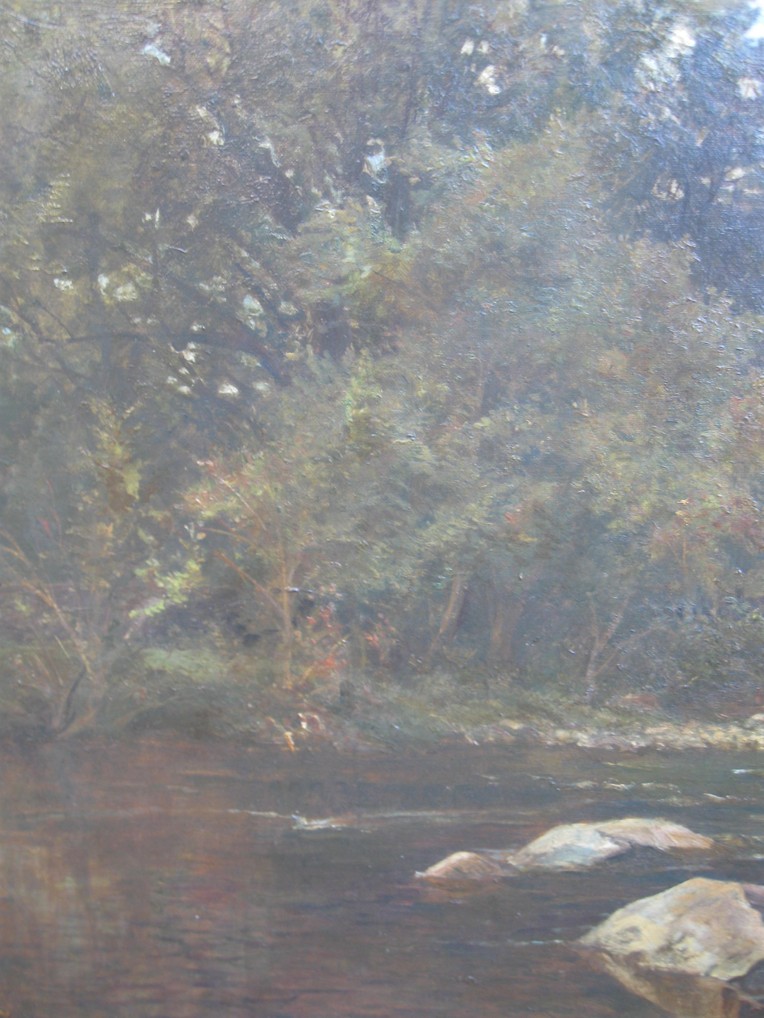 George Wells R.C.A. (1842-1888) fl. 'Bend in The River' Large Museum oil 1890 8