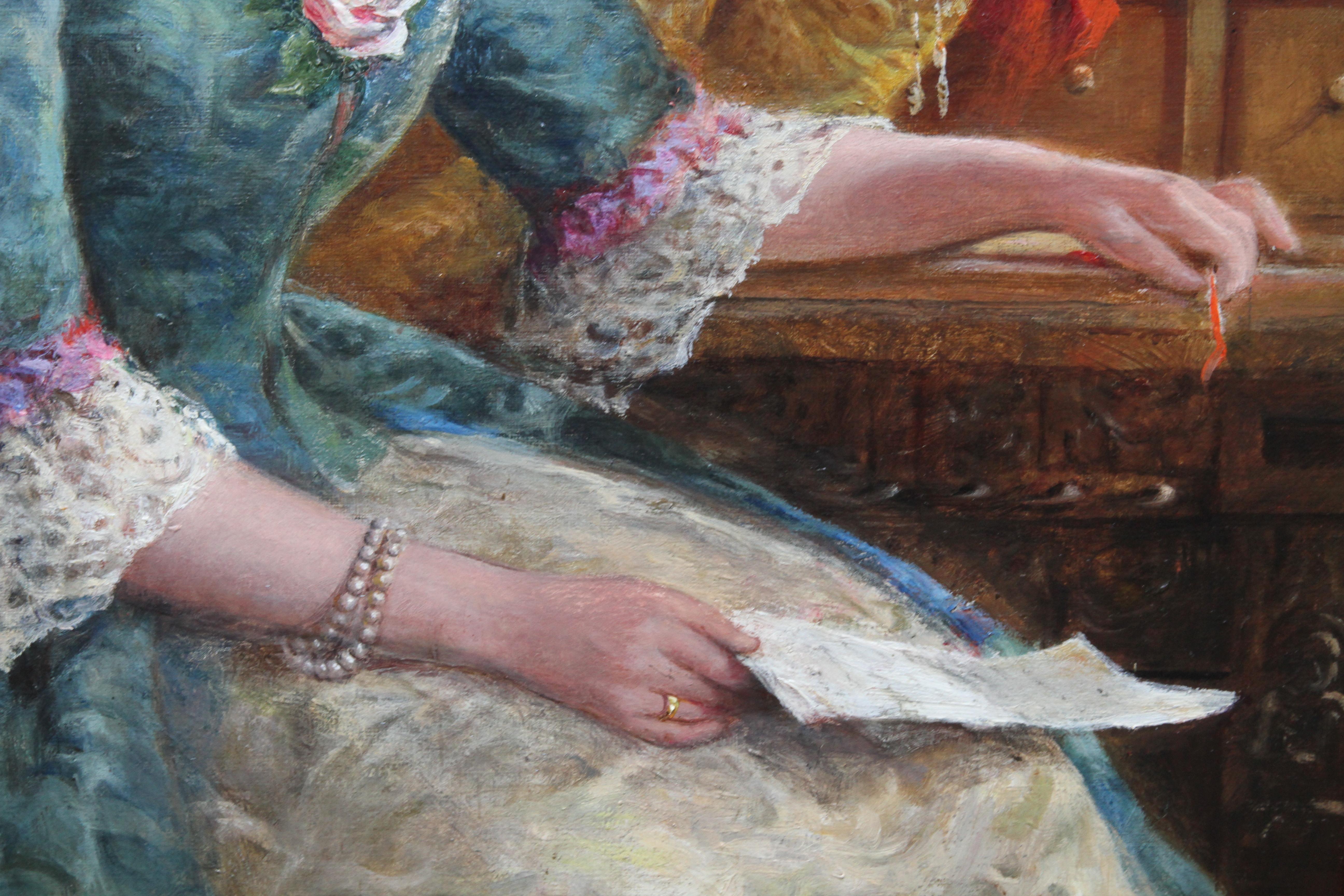 Portrait de Chlorinda avec lettre - Art britannique - Peinture à l'huile de genre victorien  en vente 2
