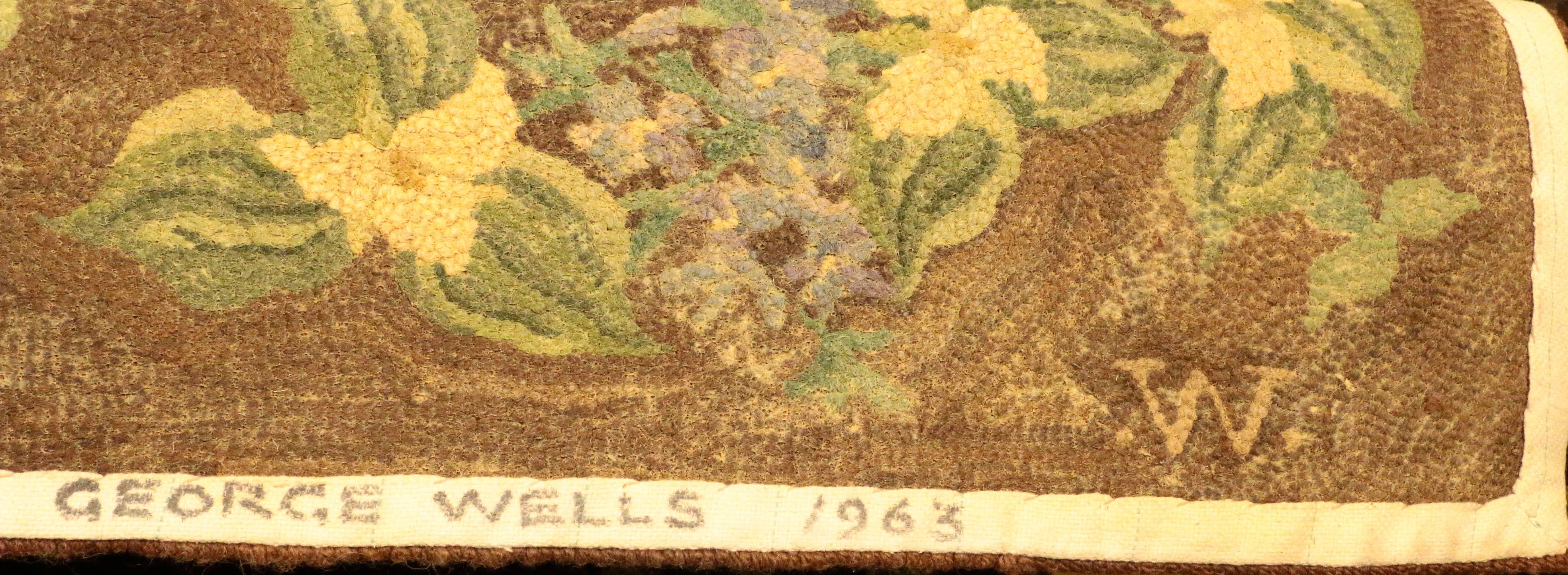 Mid-20th Century George Wells Hooked Rug For Sale