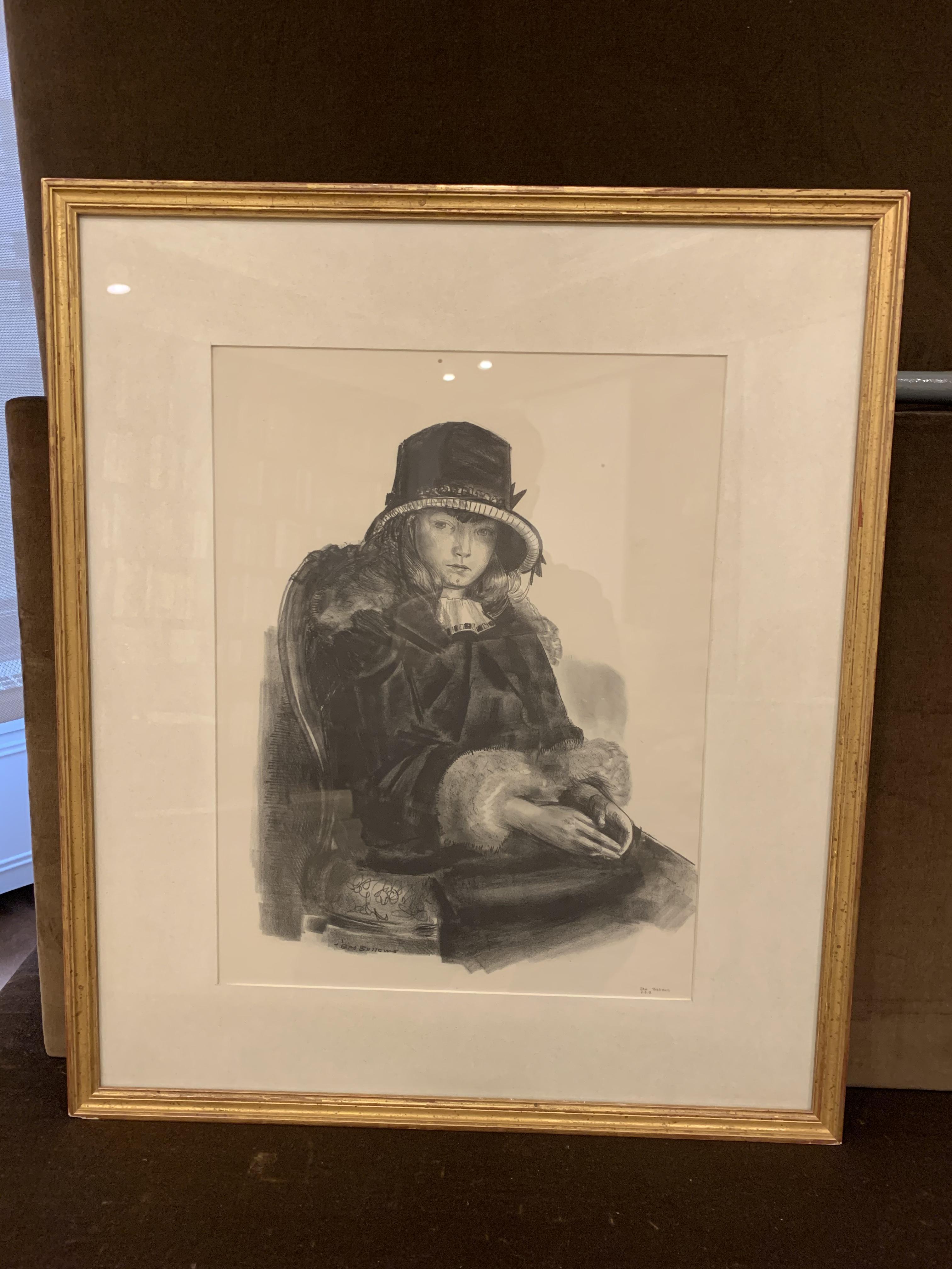 Anne mit schwarzem Hut – Print von George Wesley Bellows