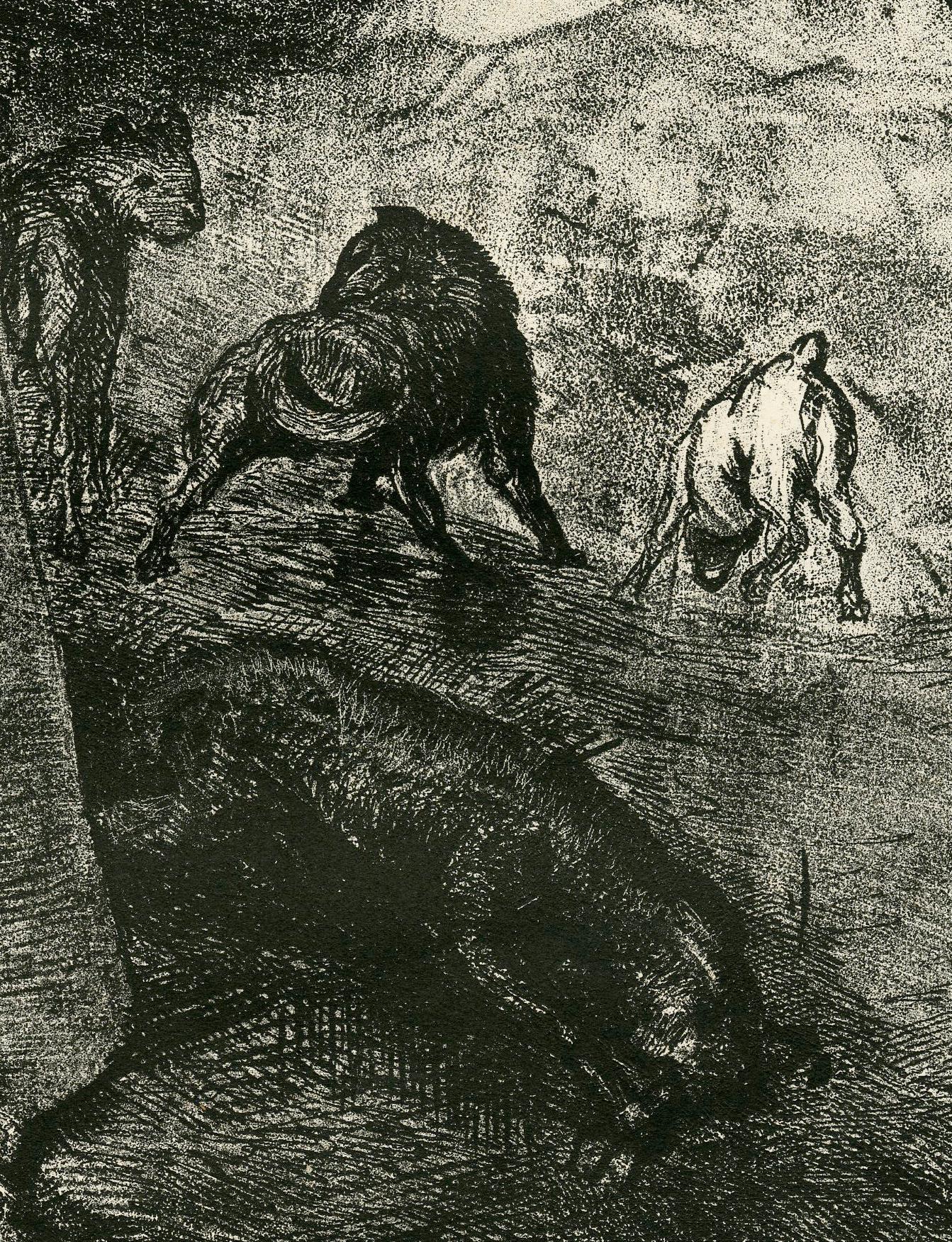 Hungry Dogs, Second State - Print by George Wesley Bellows
