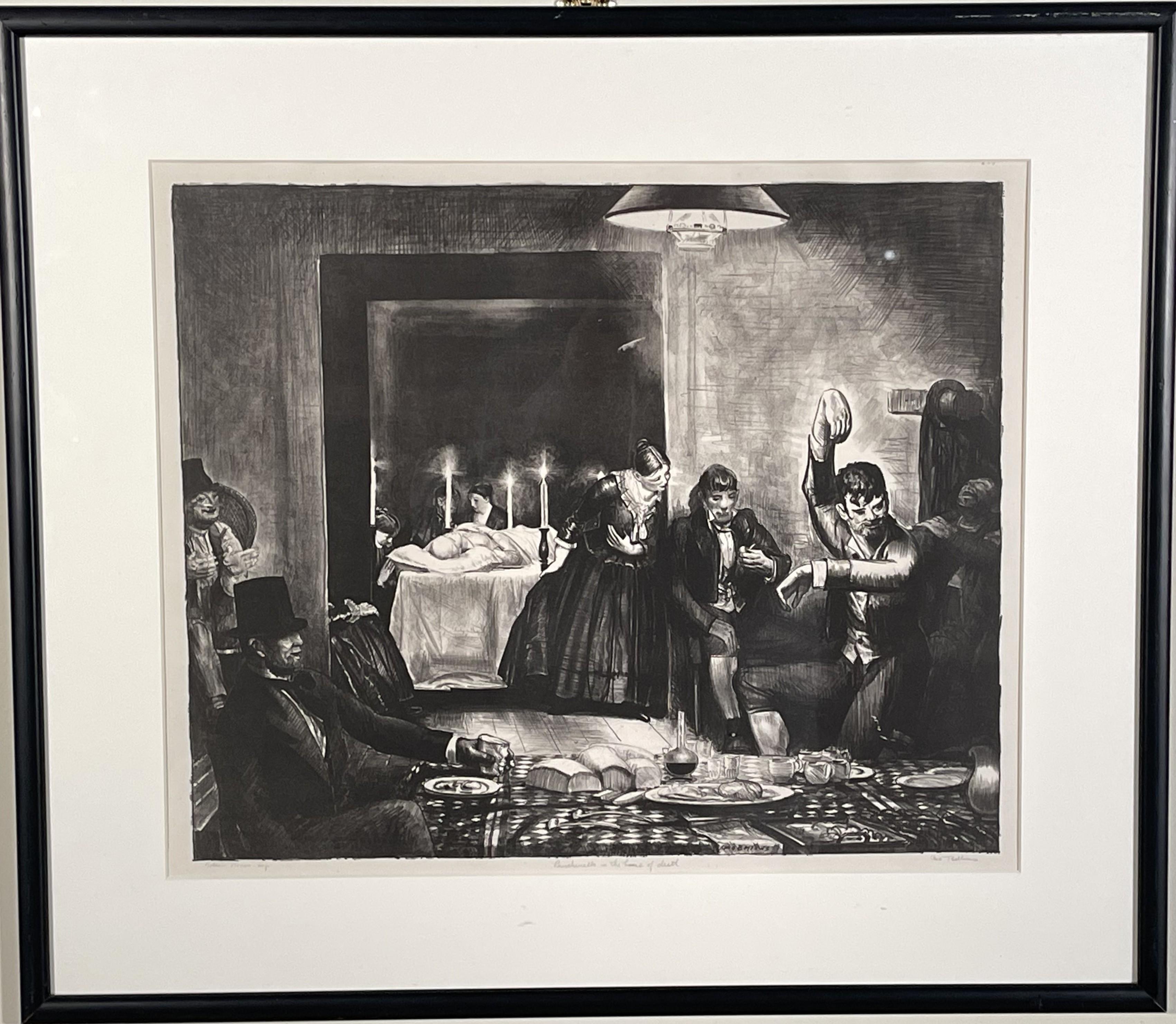 PUNCHINELLO EN LA CASA DE LA MUERTE. - Print de George Wesley Bellows