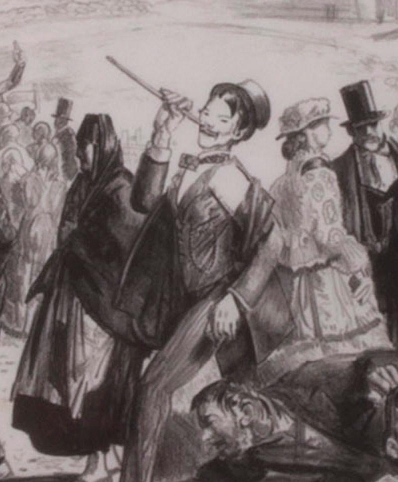 La Feria Irlandesa - Figurative Print Gris de George Wesley Bellows