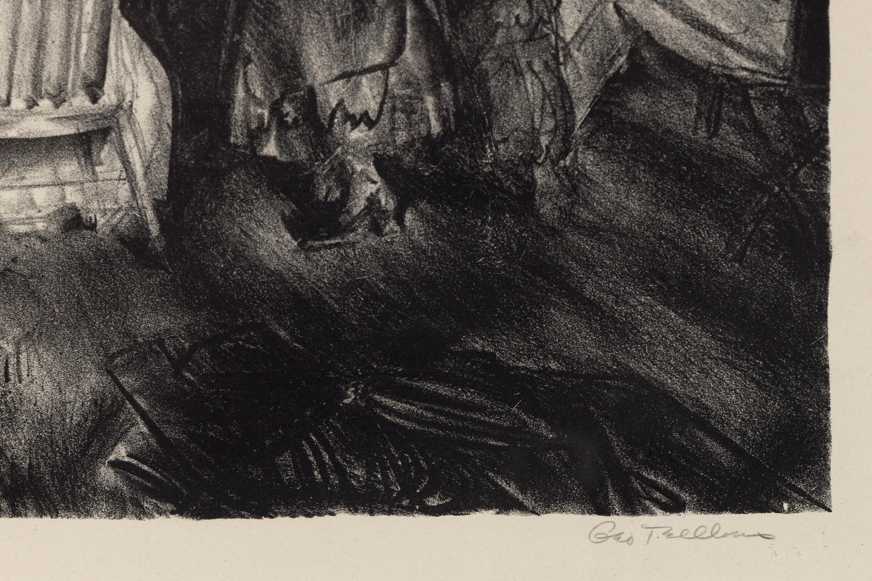 Le Tournoi (Tennis à Newport) - Noir Landscape Print par George Wesley Bellows