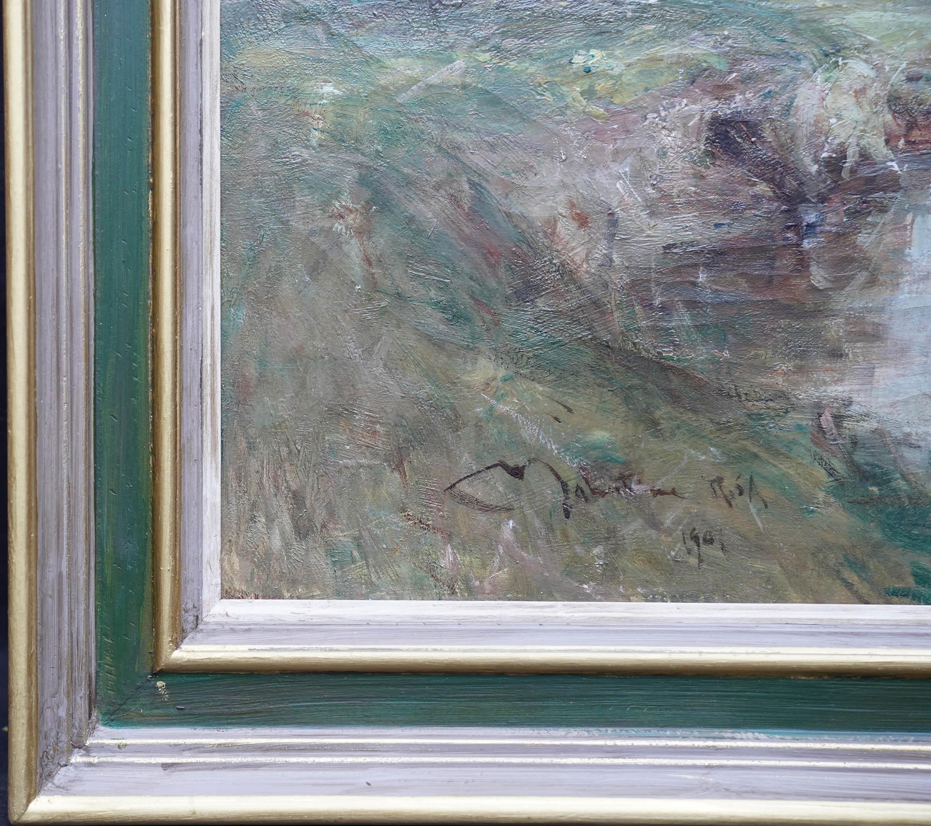 A Shady Pool - Scottish Edwardian Impressionist art landscape oil painting For Sale 5