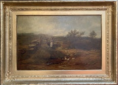 George Whitton Johnstone (britannique, 1849-1901) Peinture à l'huile ancienne de 1876, paysage