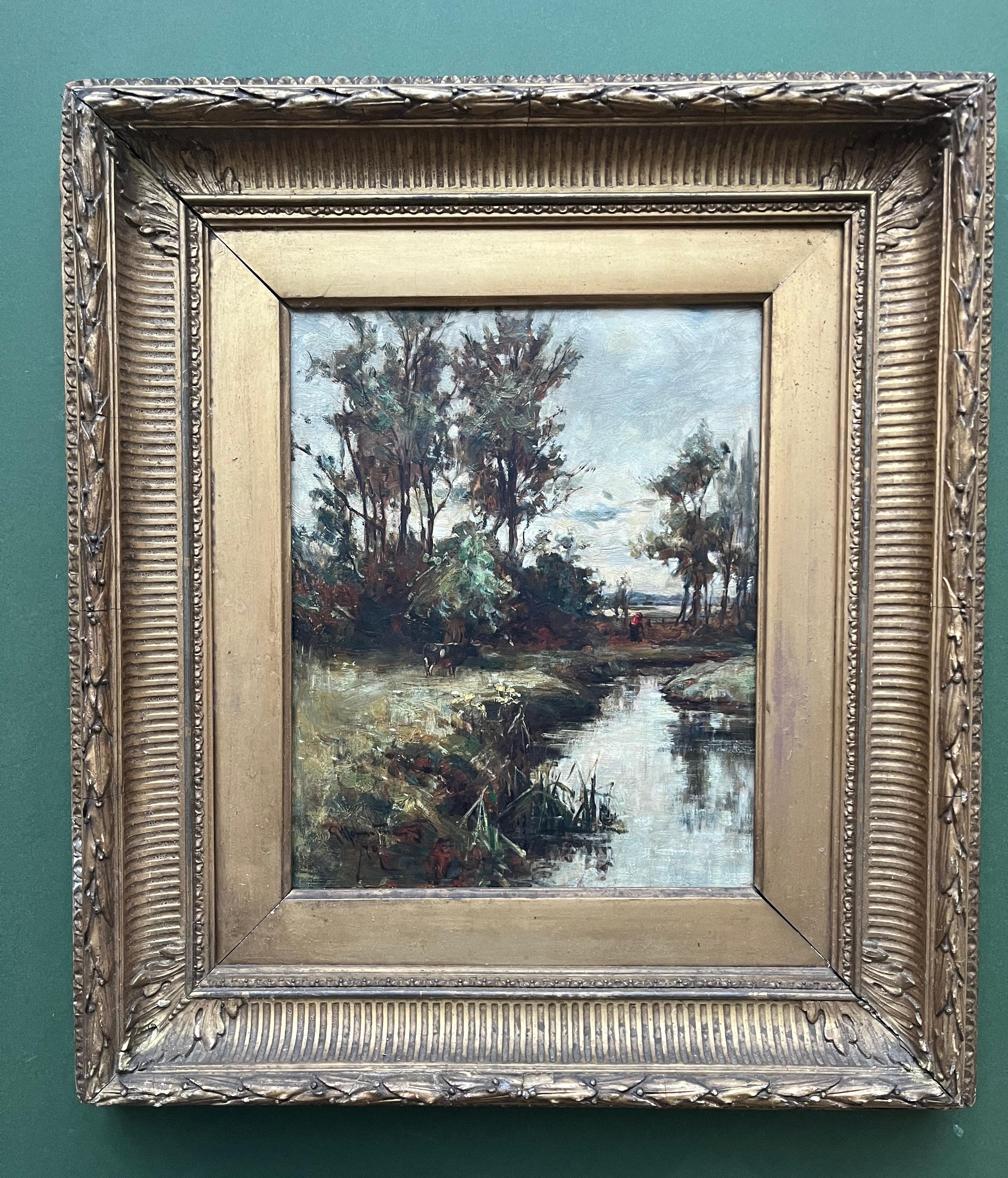 George Whitton Johnstone, Scottish 19th Century oil painting, river landscape 14