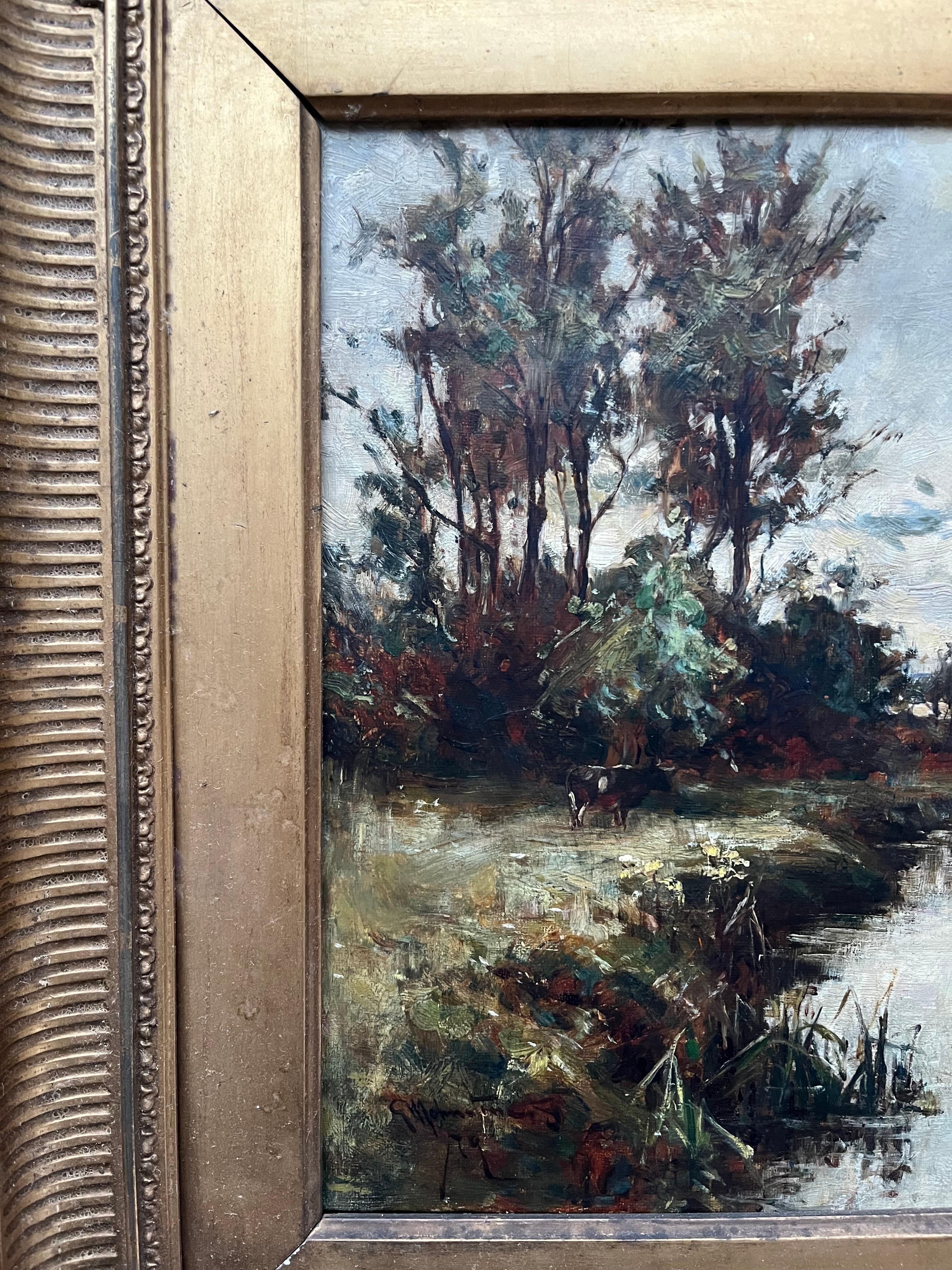George Whitton Johnstone, Scottish 19th Century oil painting, river landscape 5