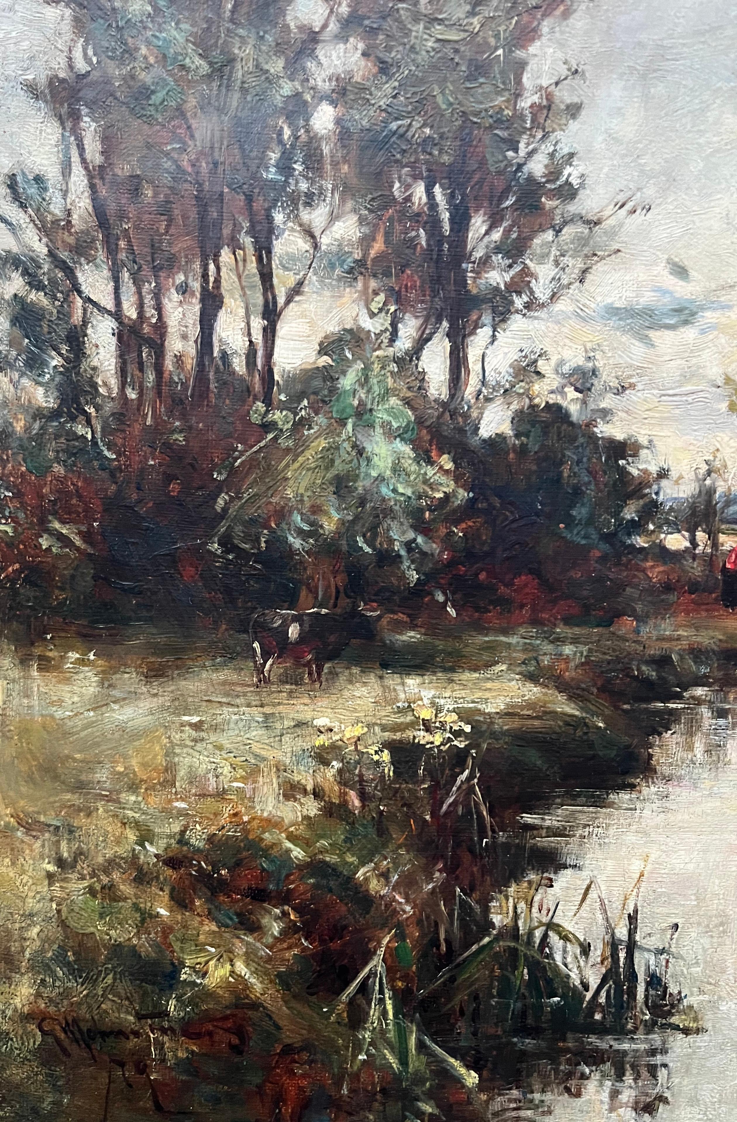 George Whitton Johnstone, Scottish 19th Century oil painting, river landscape 6