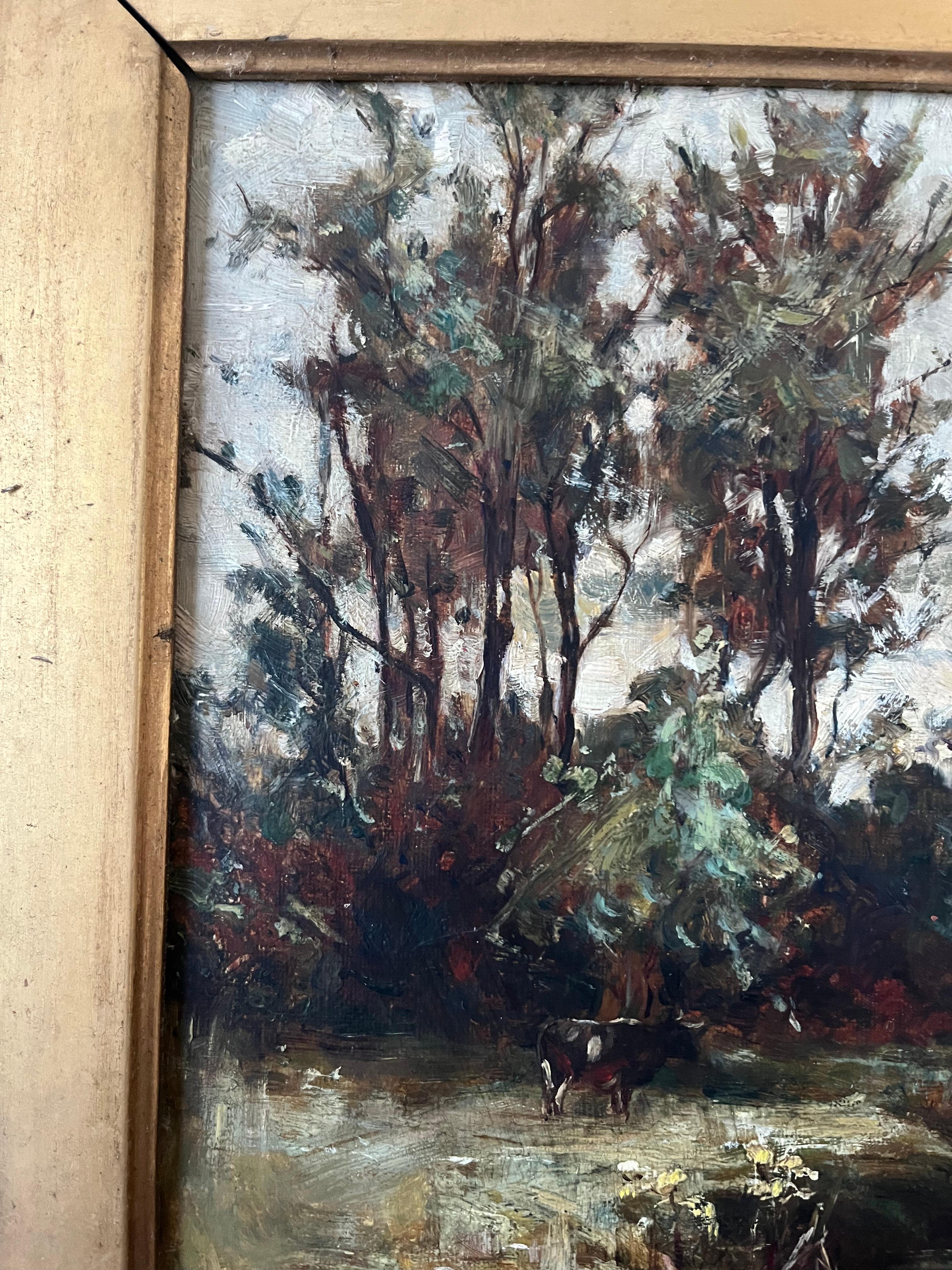 George Whitton Johnstone, Scottish 19th Century oil painting, river landscape 7