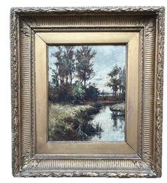 George Whitton Johnstone, Scottish 19th Century oil painting, river landscape