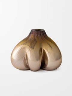 Abstract Form Study in Gold, Silver, and Pink II