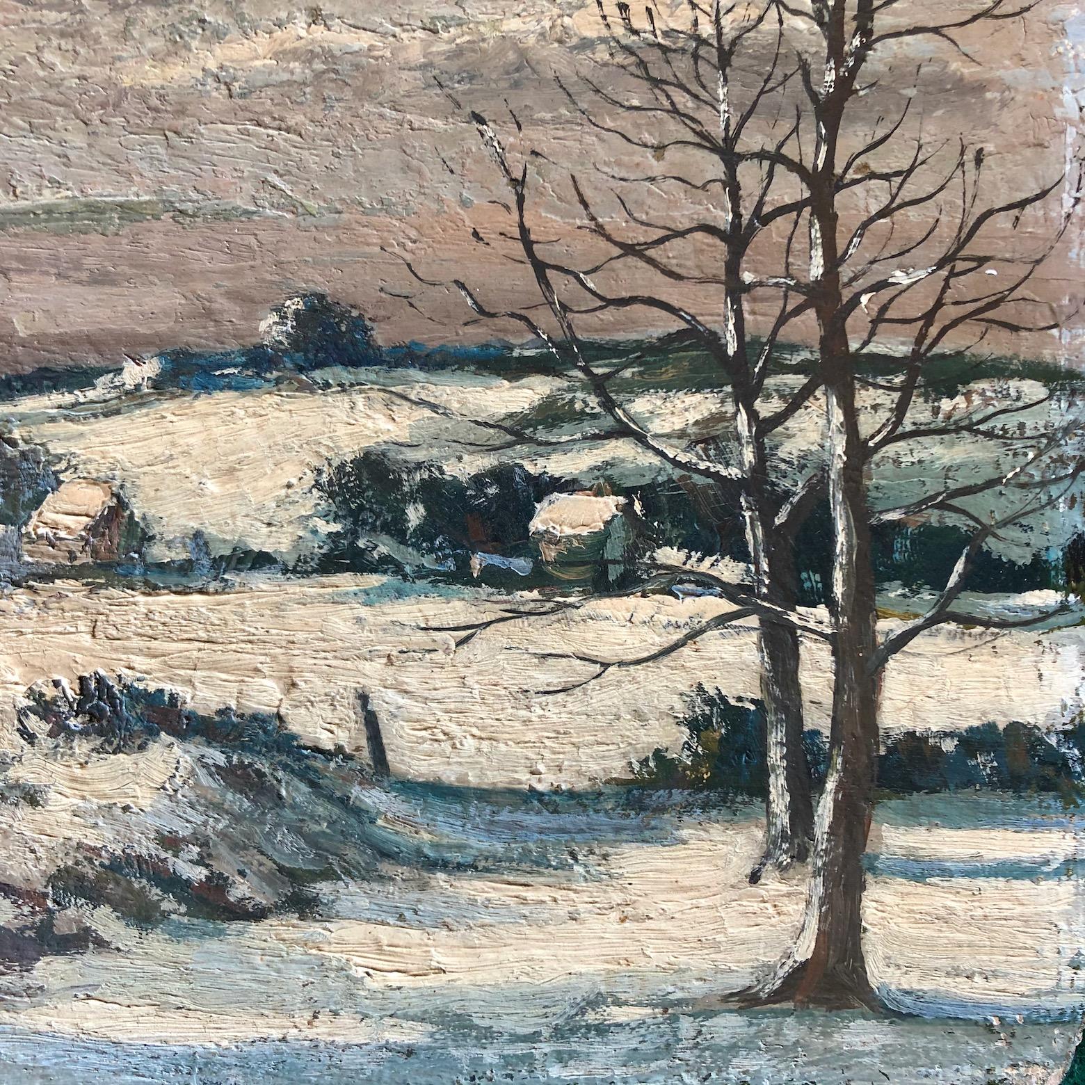 Britannico George William Bissill (1896-1973), Inglese, Pittura a olio , Paesaggio invernale in vendita