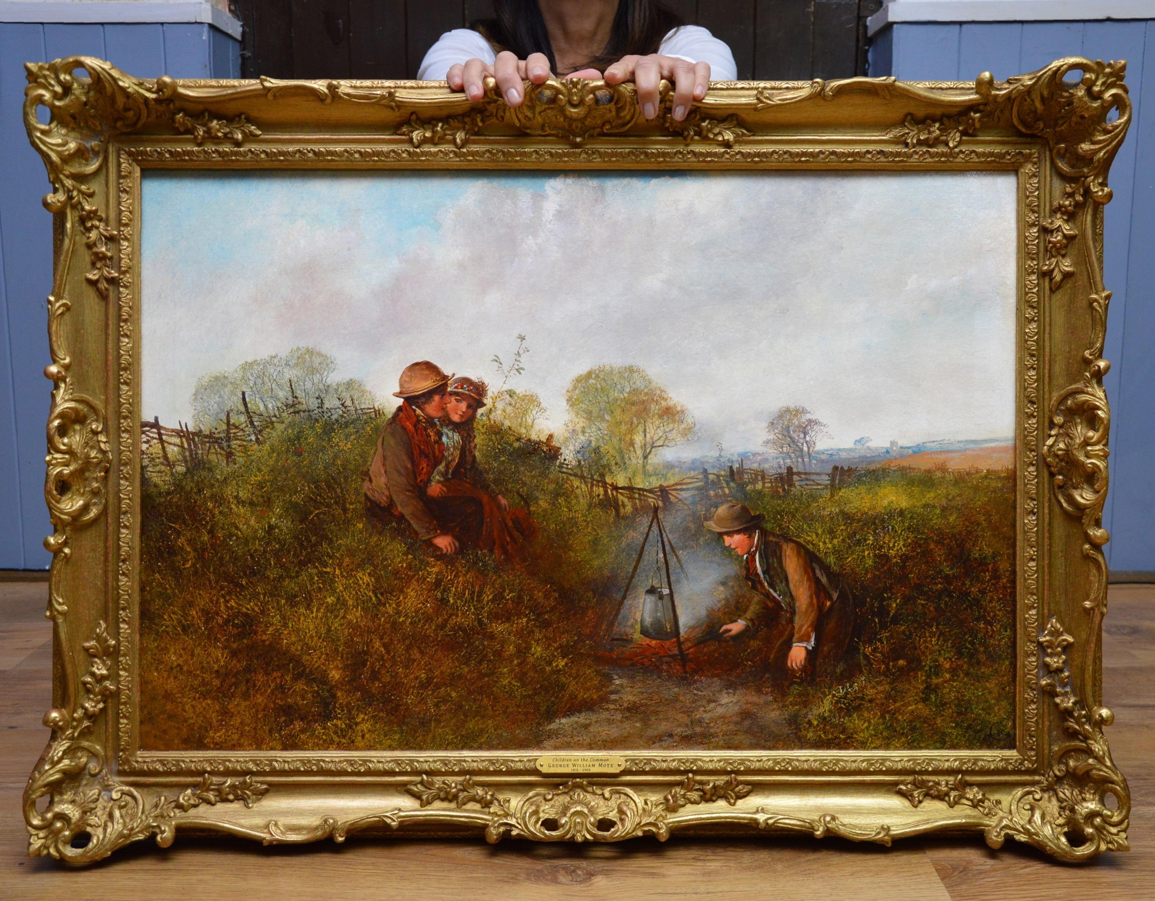 Children on the Common - Painting by George William Mote