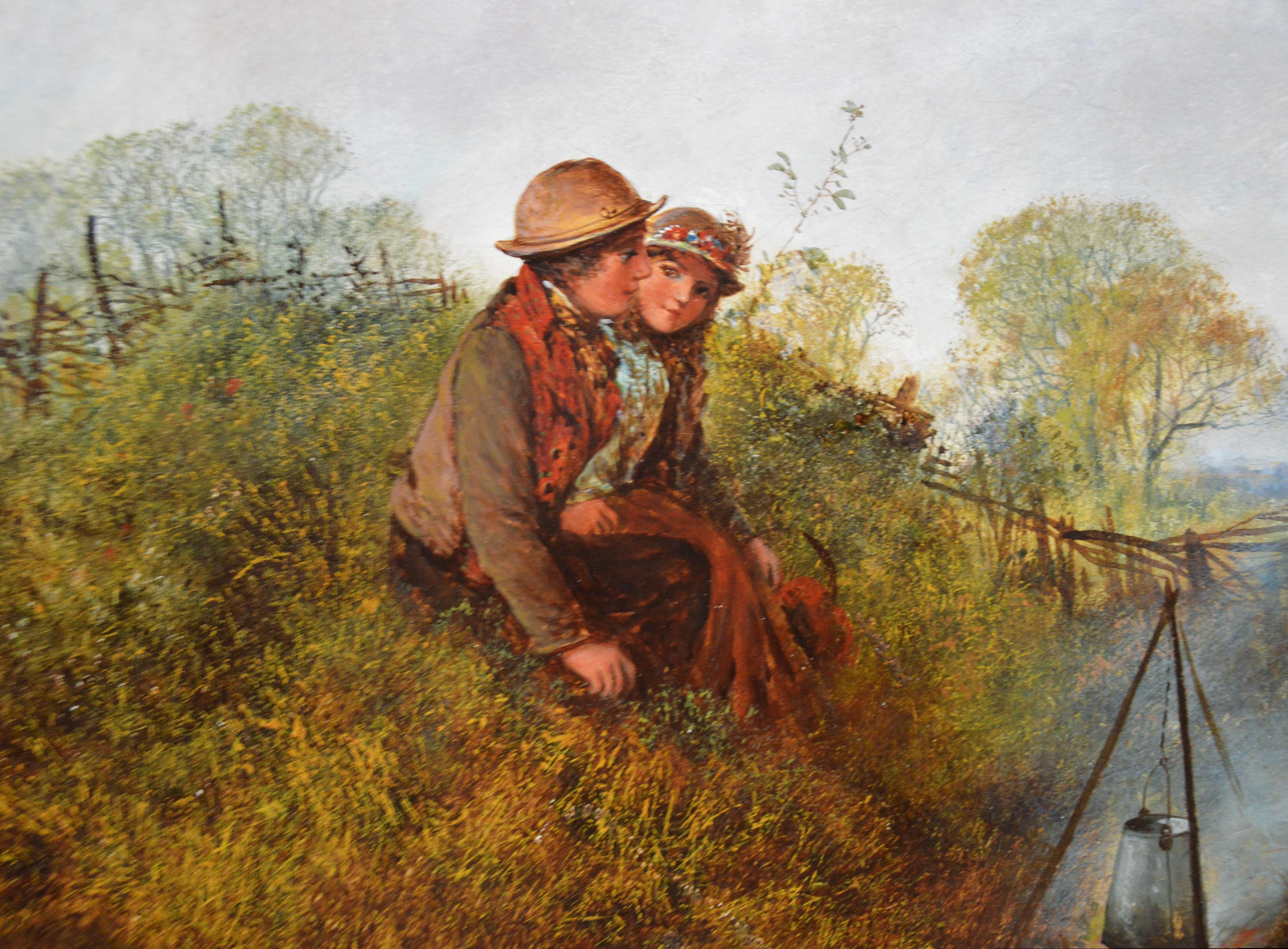 Children on the Common - Large 19th Century English Landscape Oil Painting 2