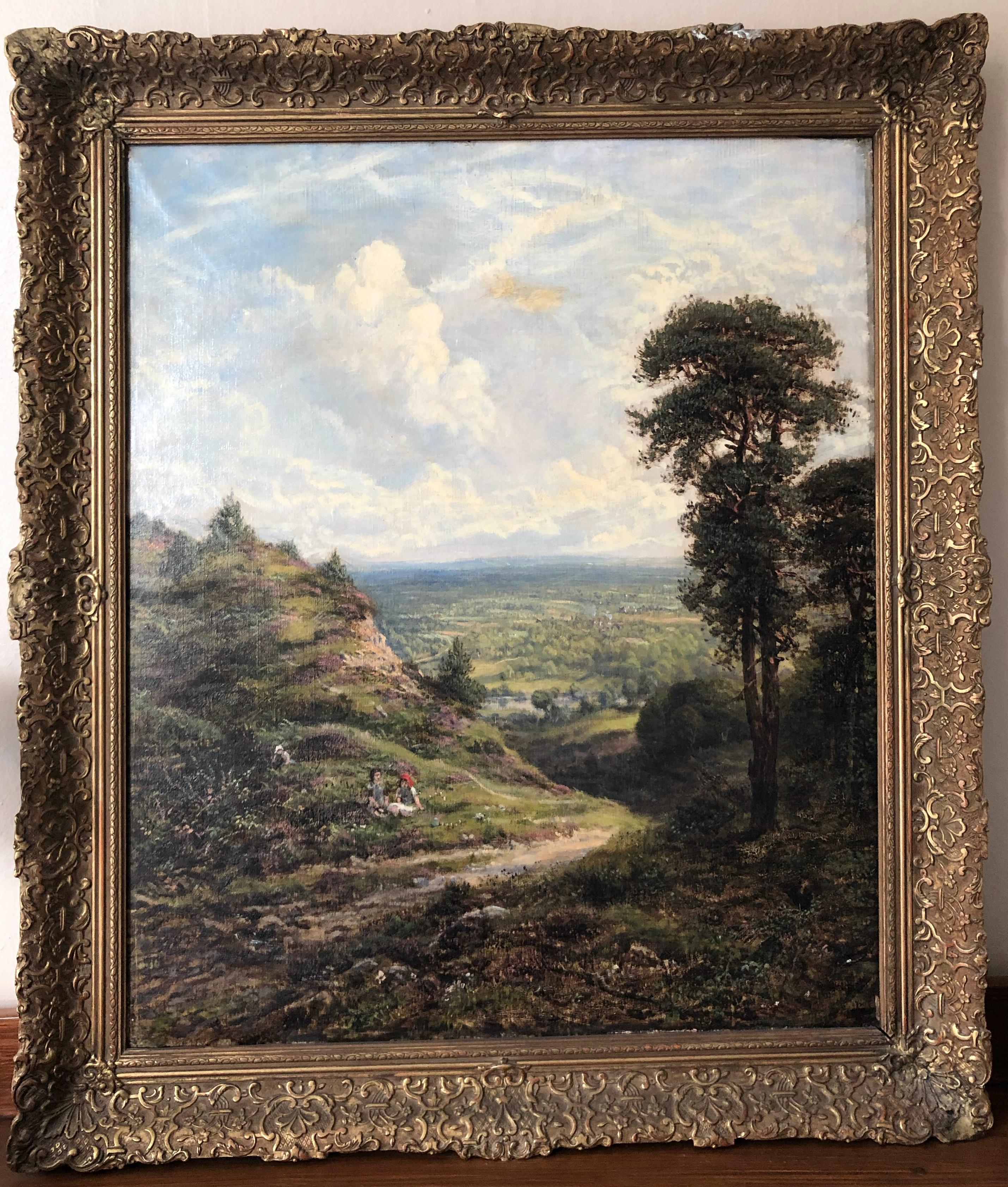 Paysage - Huile sur toile de G. W. Mote - 1888 - Painting de George William Mote
