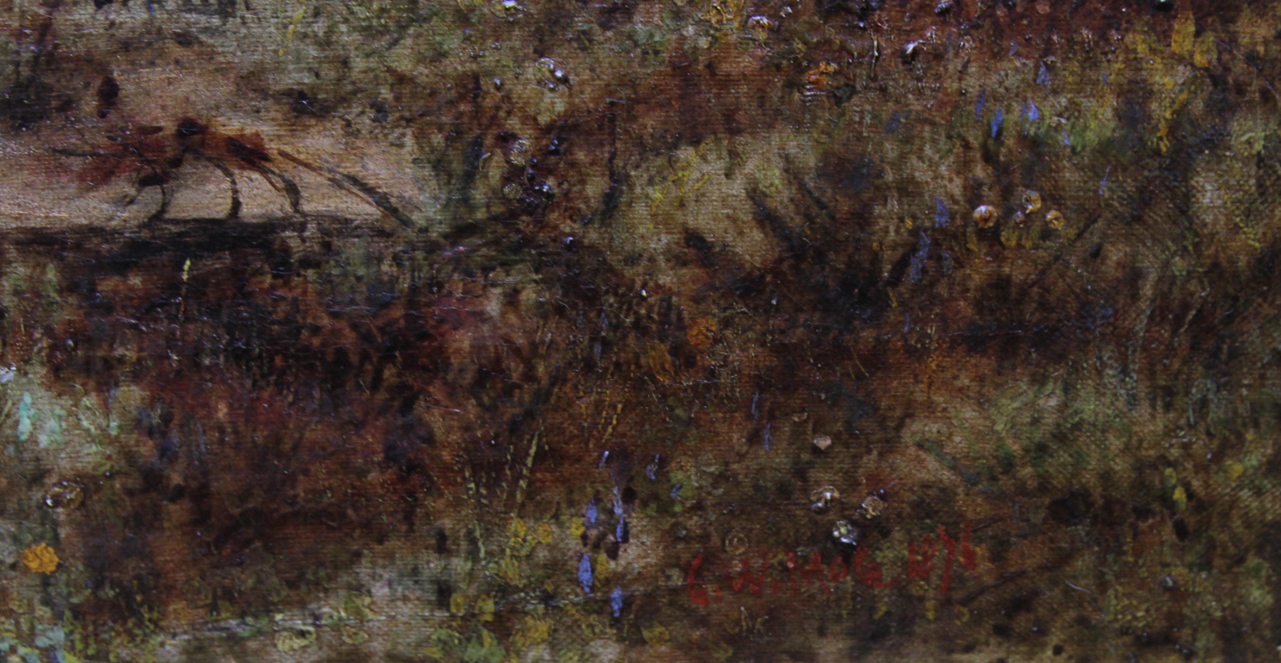 Paysage avec bétail - Surrey - Art victorien britannique Peinture à l'huile du 19e siècle en vente 1