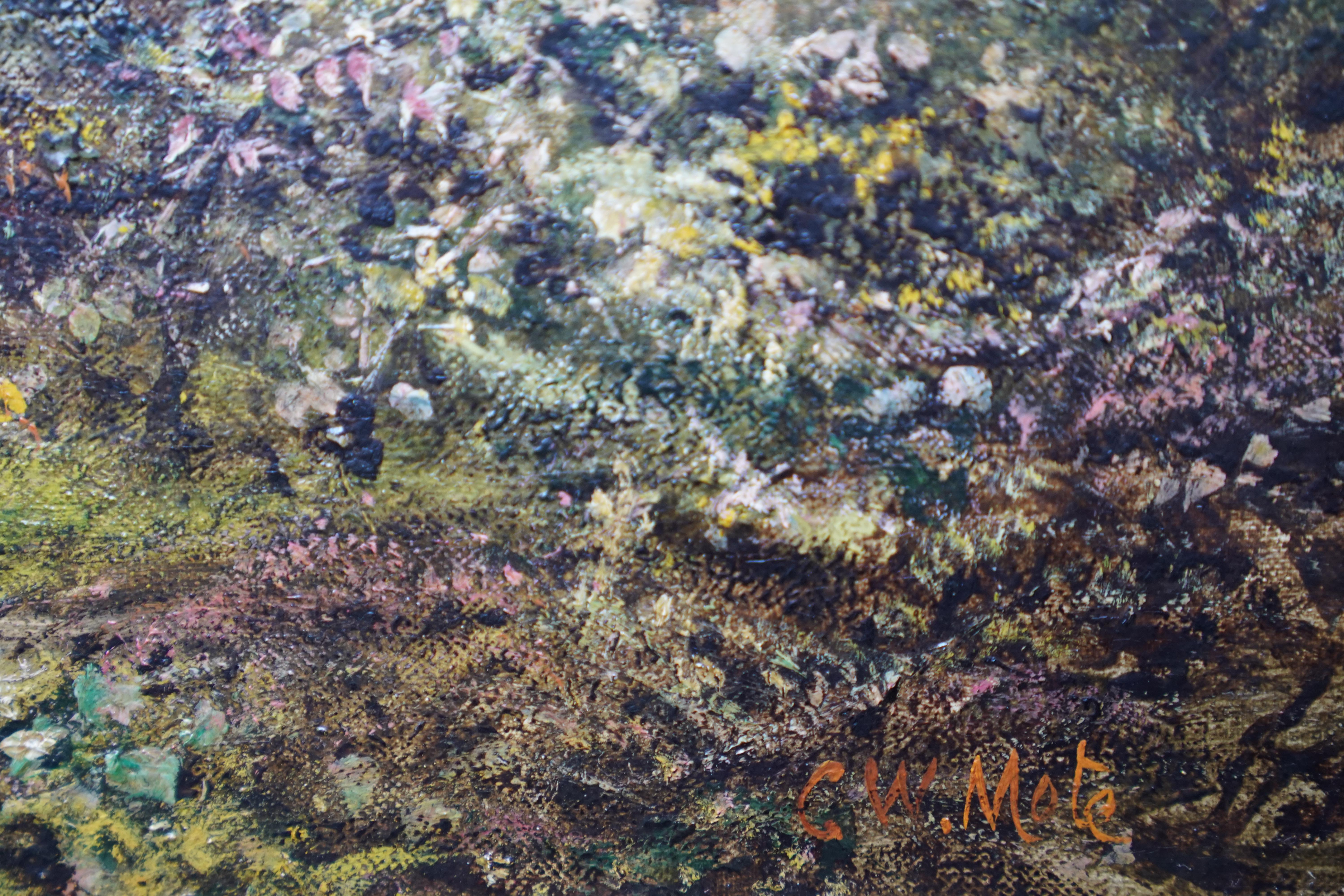 Paysage de moutons dans un paysage du Surrey - Peinture à l'huile d'art victorien britannique ensoleillé en vente 3