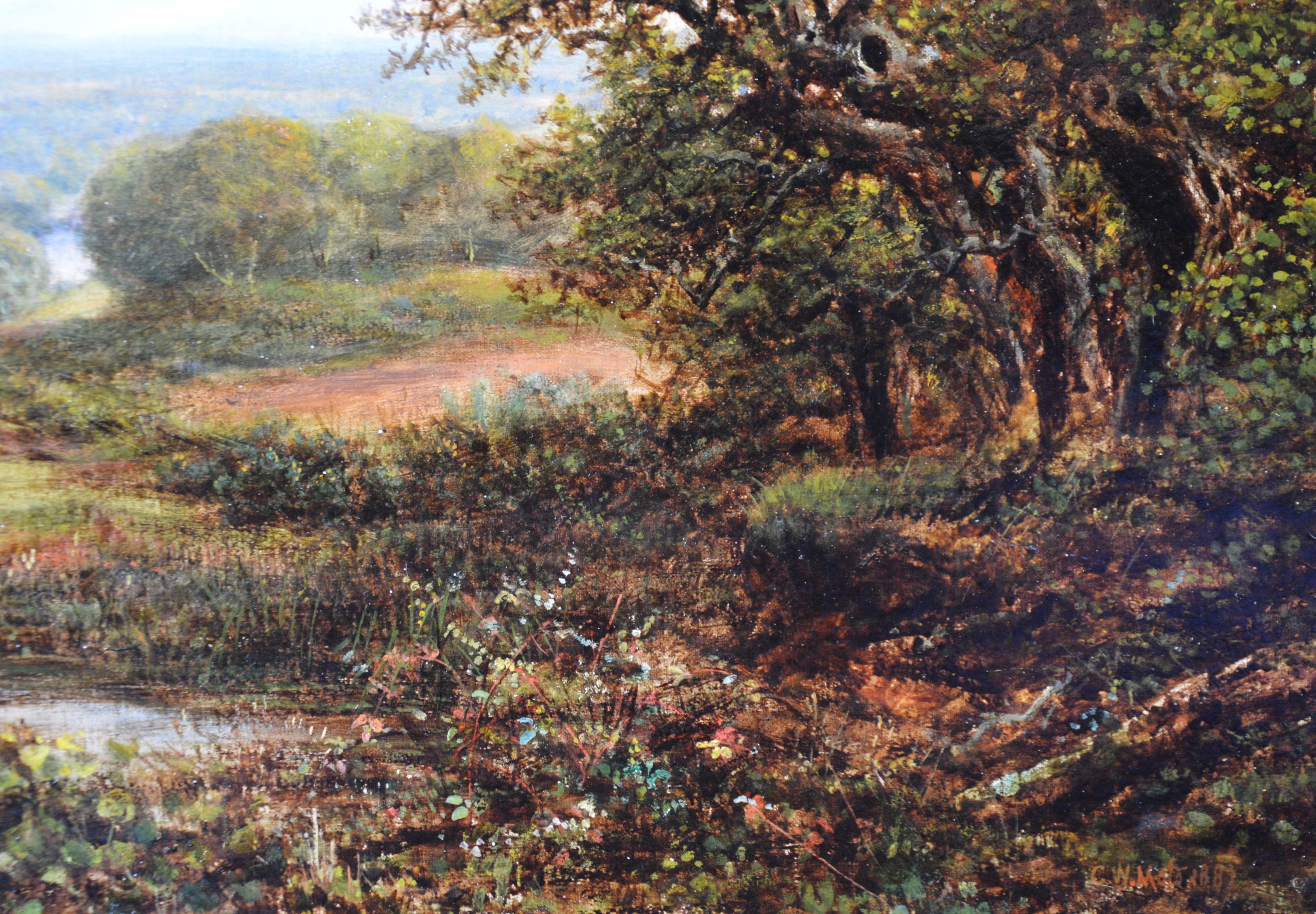 View from the North Downs, Surrey - 19th Century English Landscape Oil Painting 1