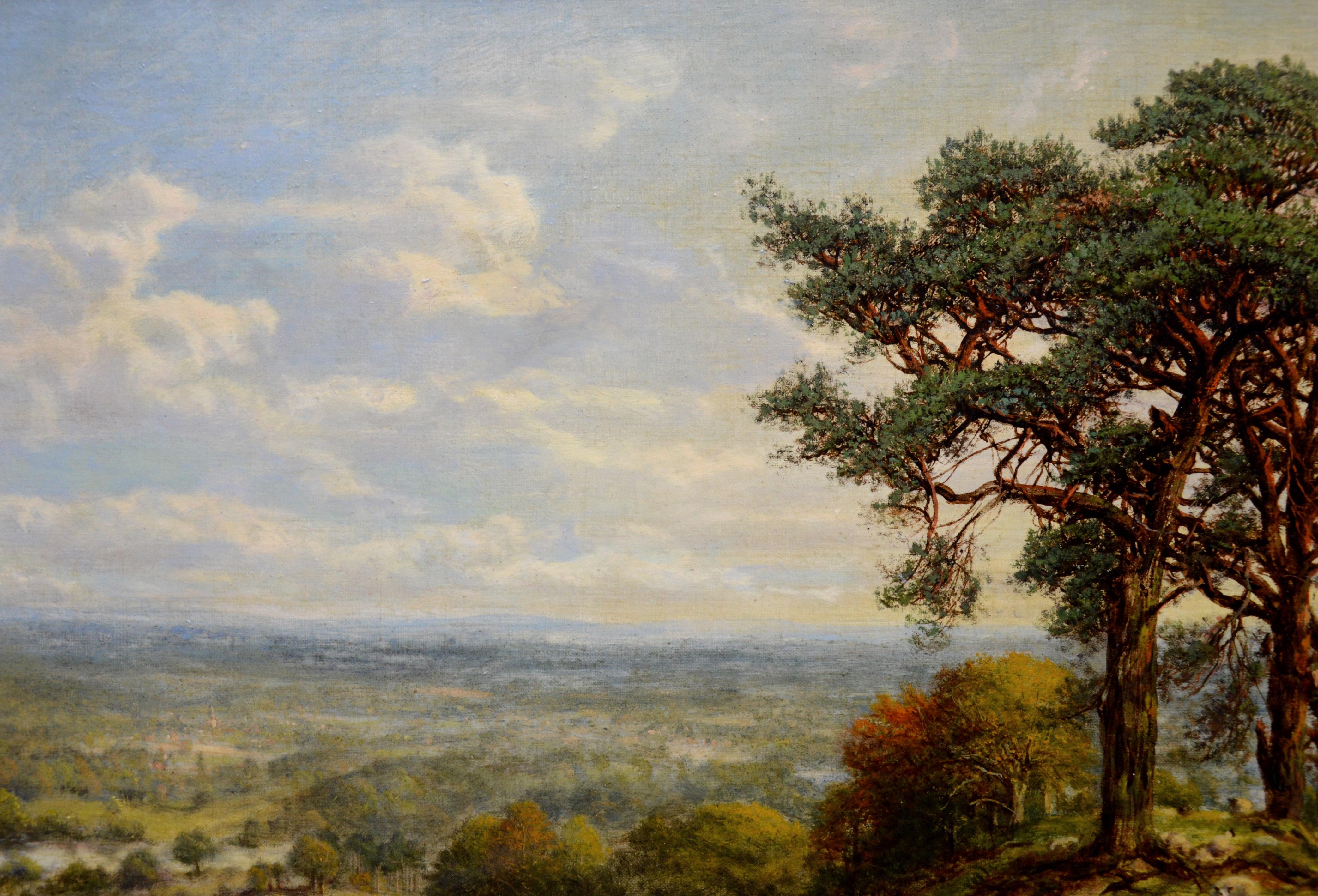 View from the Surrey Hills - 19th Century Victorian Landscape Oil Painting 1
