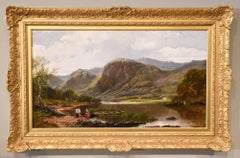 Peinture à l'huile de George William Pettitt "Raven Crag, Thirlmere, Cumberland"
