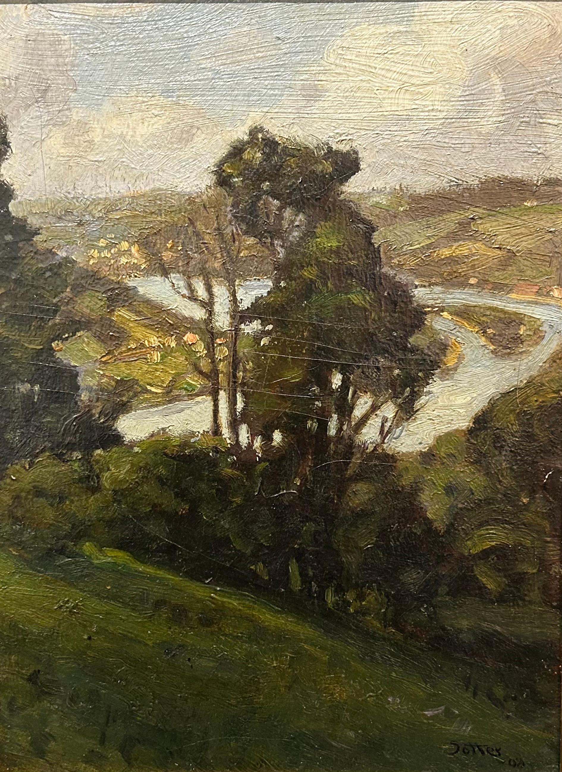 George William Sotter Landscape Painting - "Bucks County Landscape" George Sotter, Pennsylvania Impressionism, River View