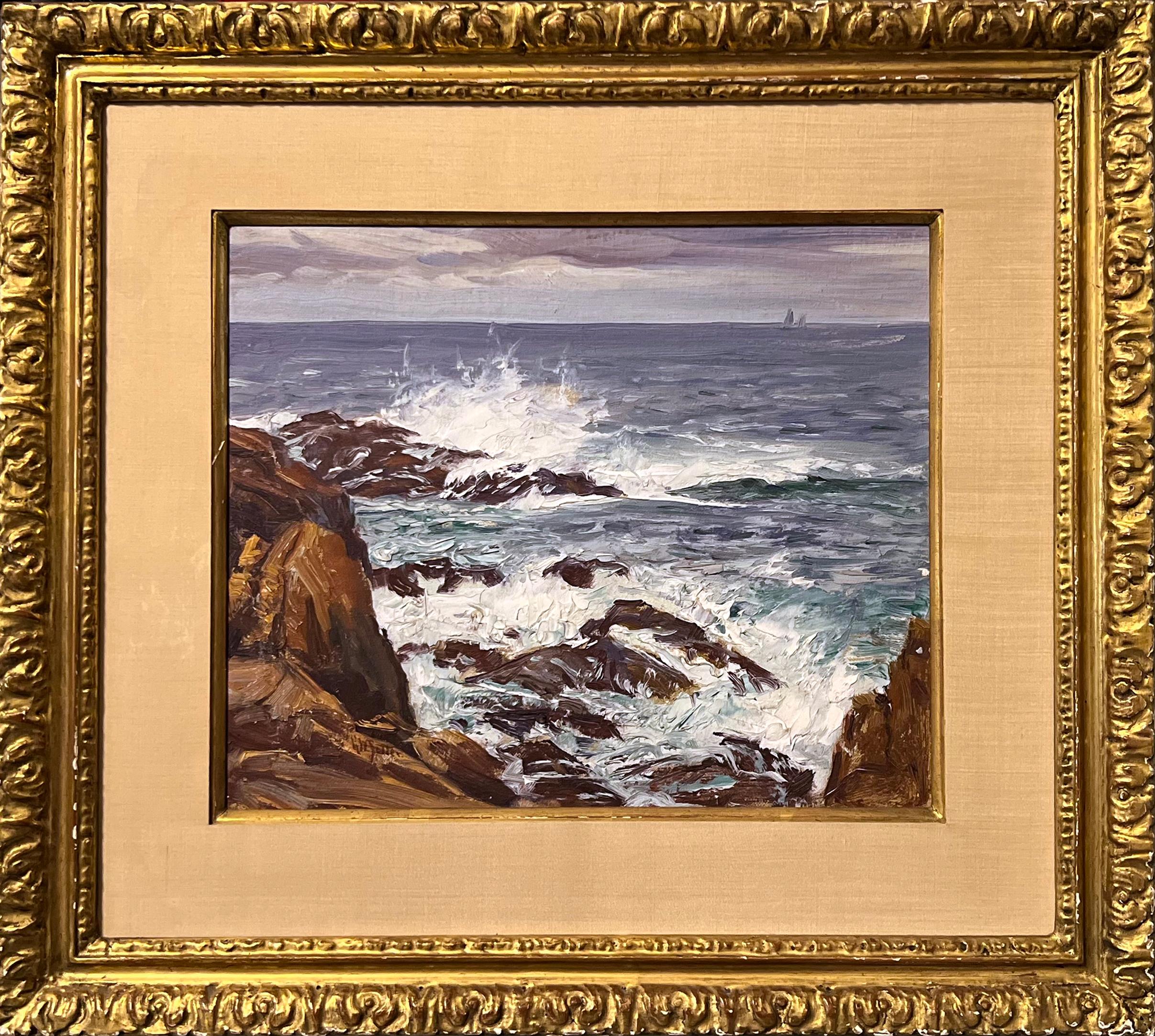 Ohne Titel (Rocky Coast) – Painting von George William Sotter