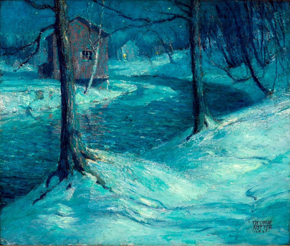 Winter Moonlight - Painting by George William Sotter