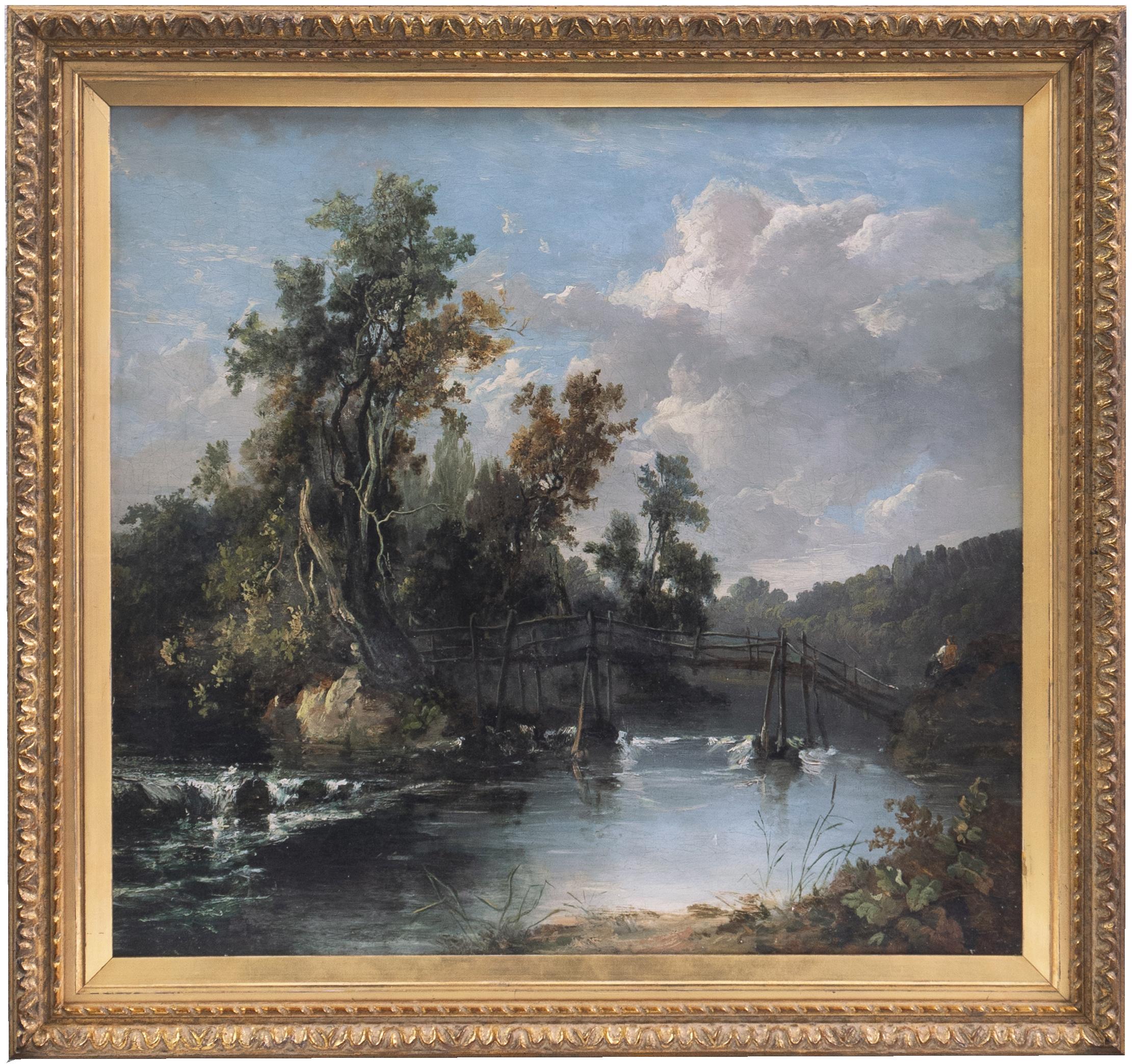Paisaje fluvial con jinete', English School, Barbizon