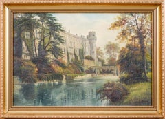 Schloss Warwick und Fluss Avon, Öl von George Willis Pryce