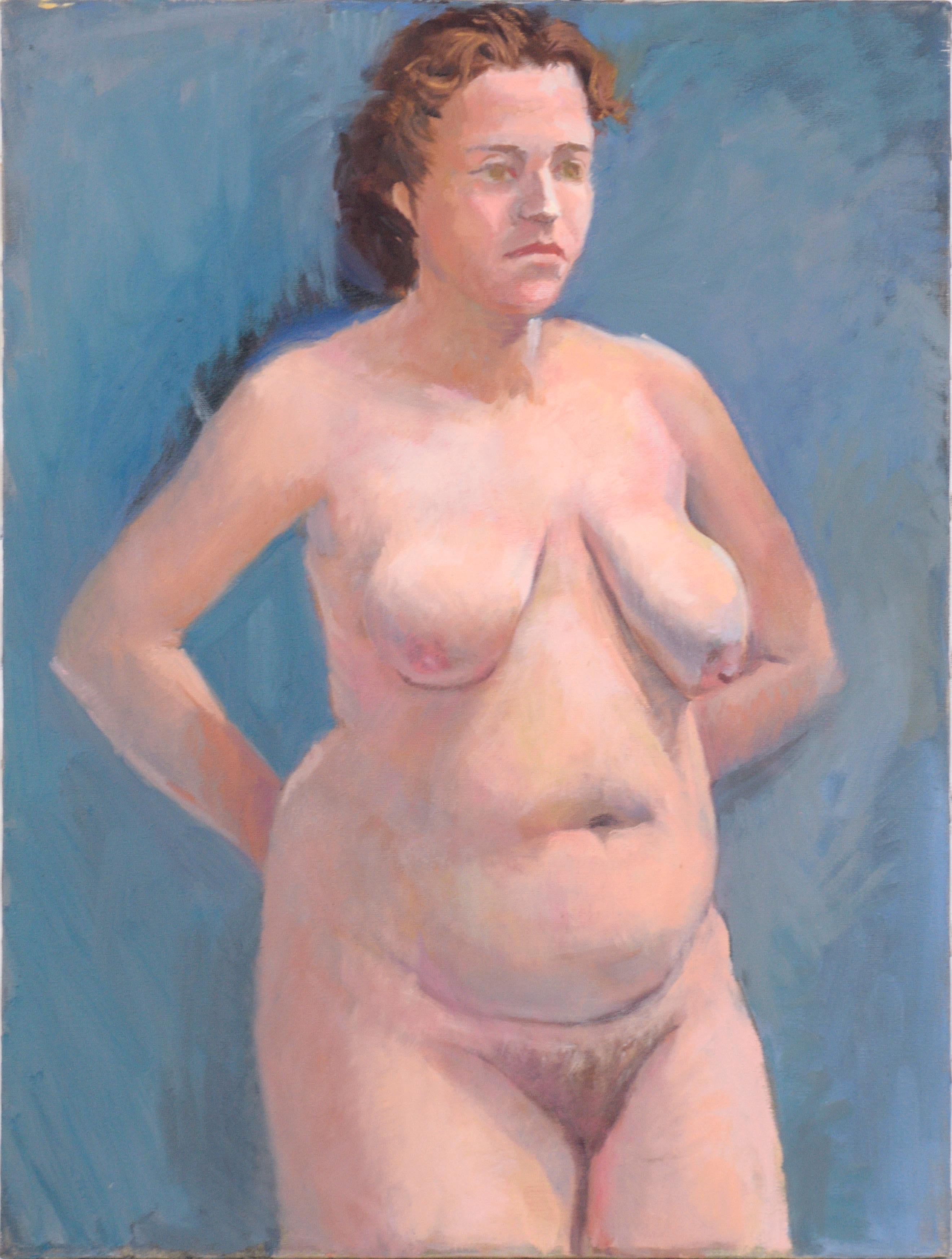 George Wishon Figurative Painting - Nude with Brown Hair