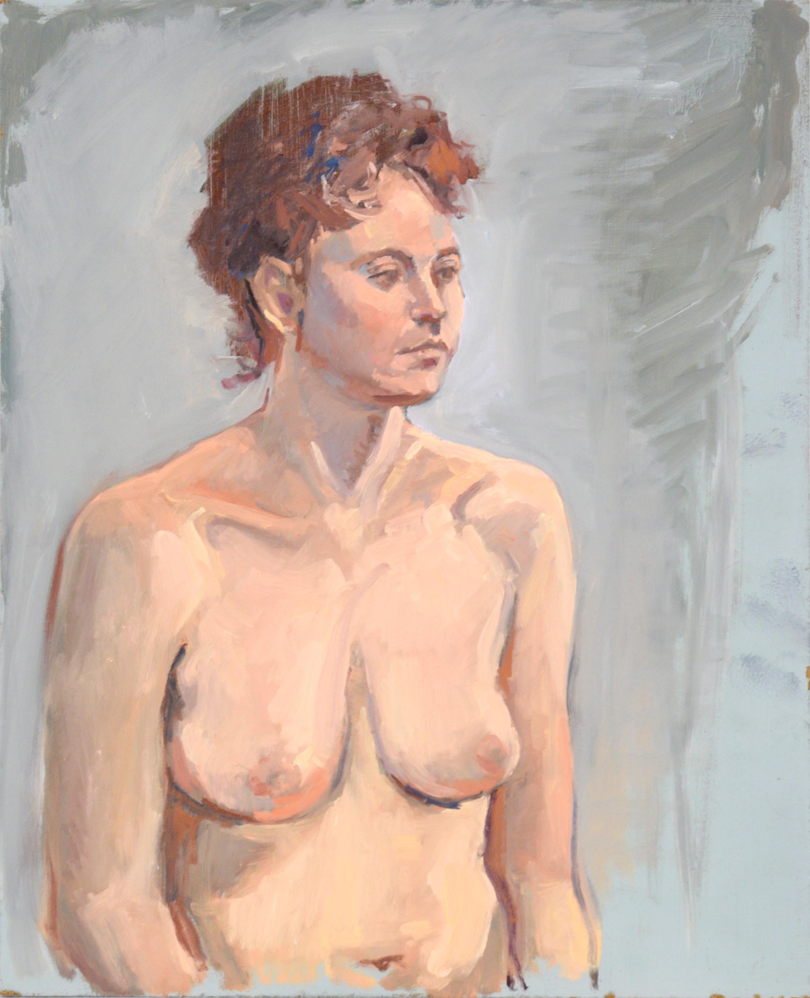 George Wishon Figurative Painting - Nude with Curly Red Hair