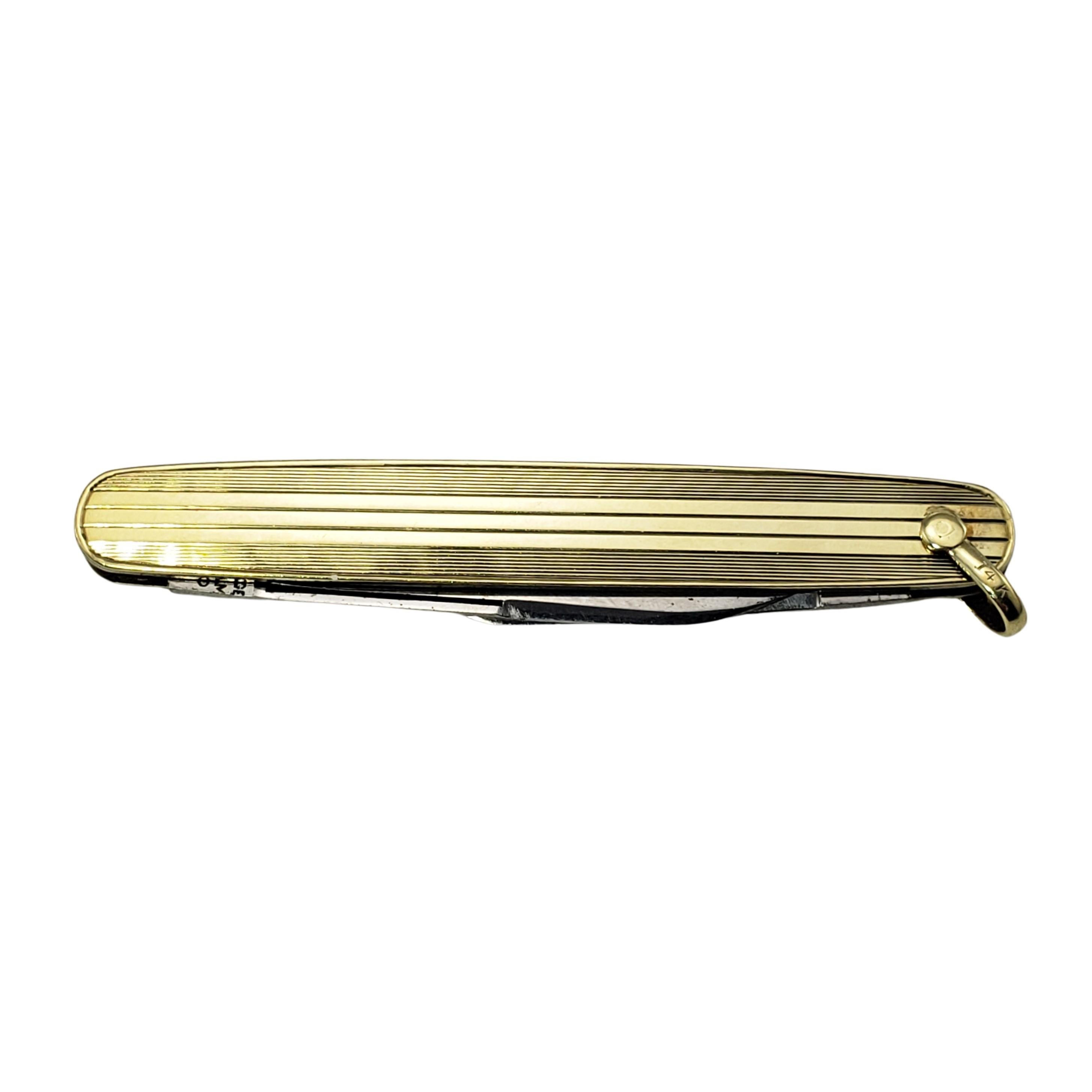 George Wostenholm England 14K Yellow Gold & Stainless Steel Pocket Knife In Good Condition In Washington Depot, CT