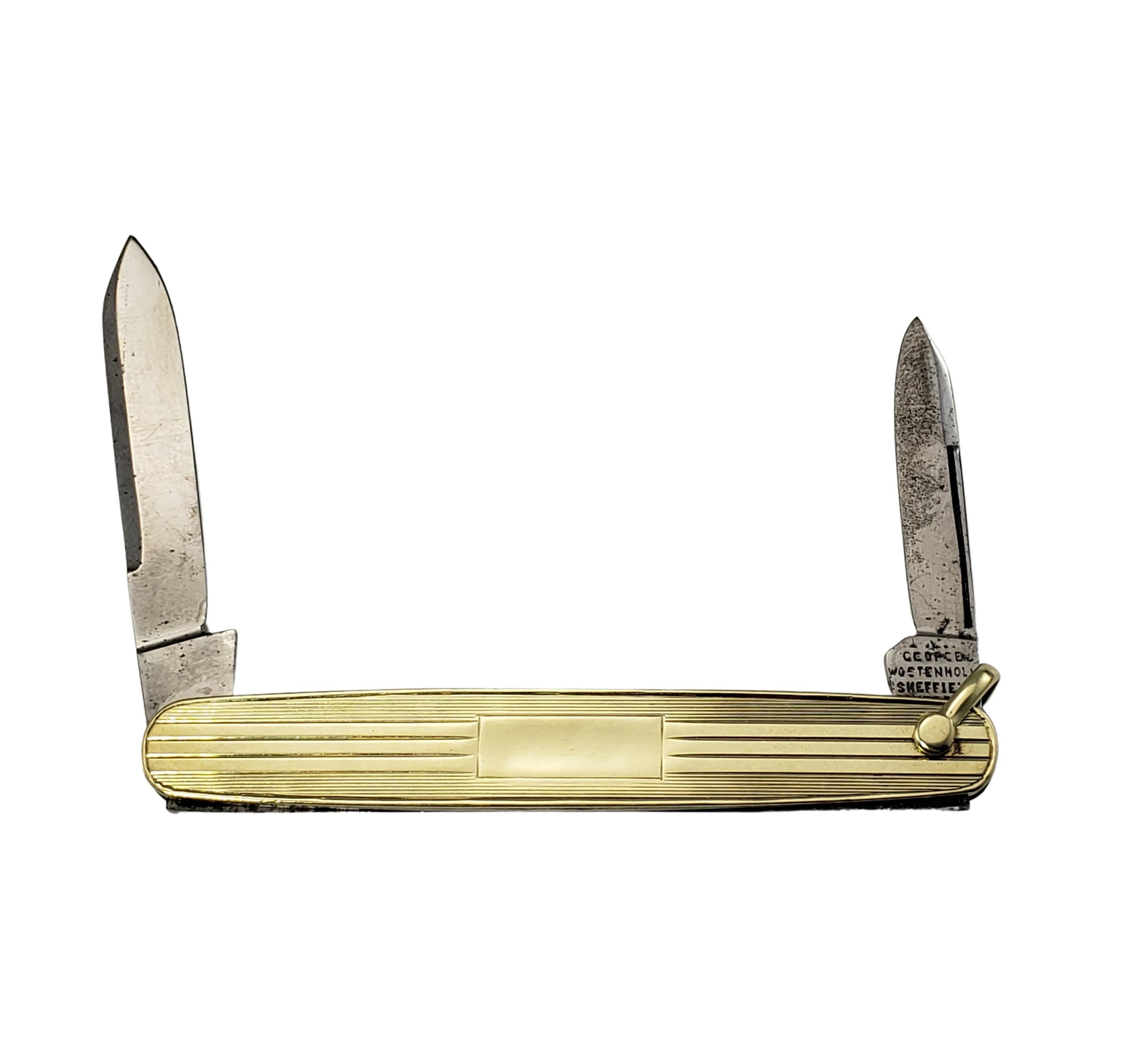 Women's or Men's George Wostenholm England 14K Yellow Gold & Stainless Steel Pocket Knife