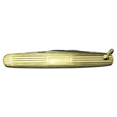 Coltello da tasca George Wostenholm England in oro giallo 14k e acciaio inossidabile