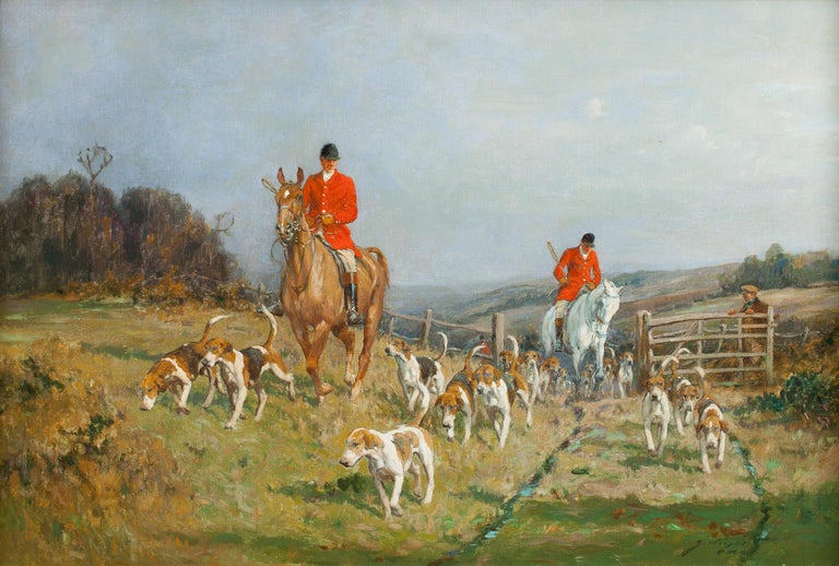 George Wright  Animal Painting - Huntsman and Hounds