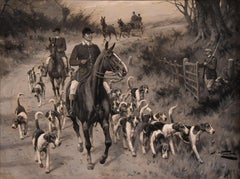 Pittura ad olio di George Wright "Esercitare il sentiero