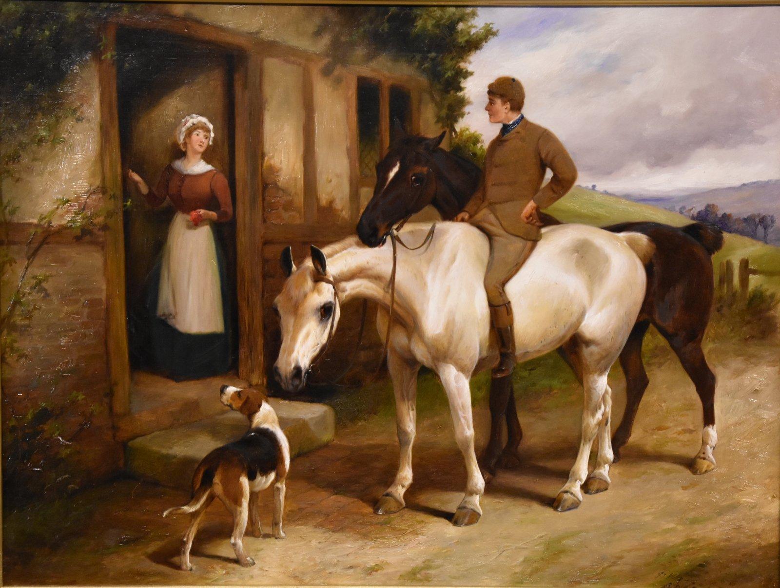 Ölgemälde von George Wright, „Die Cottage-Tür“ – Painting von George Wright 