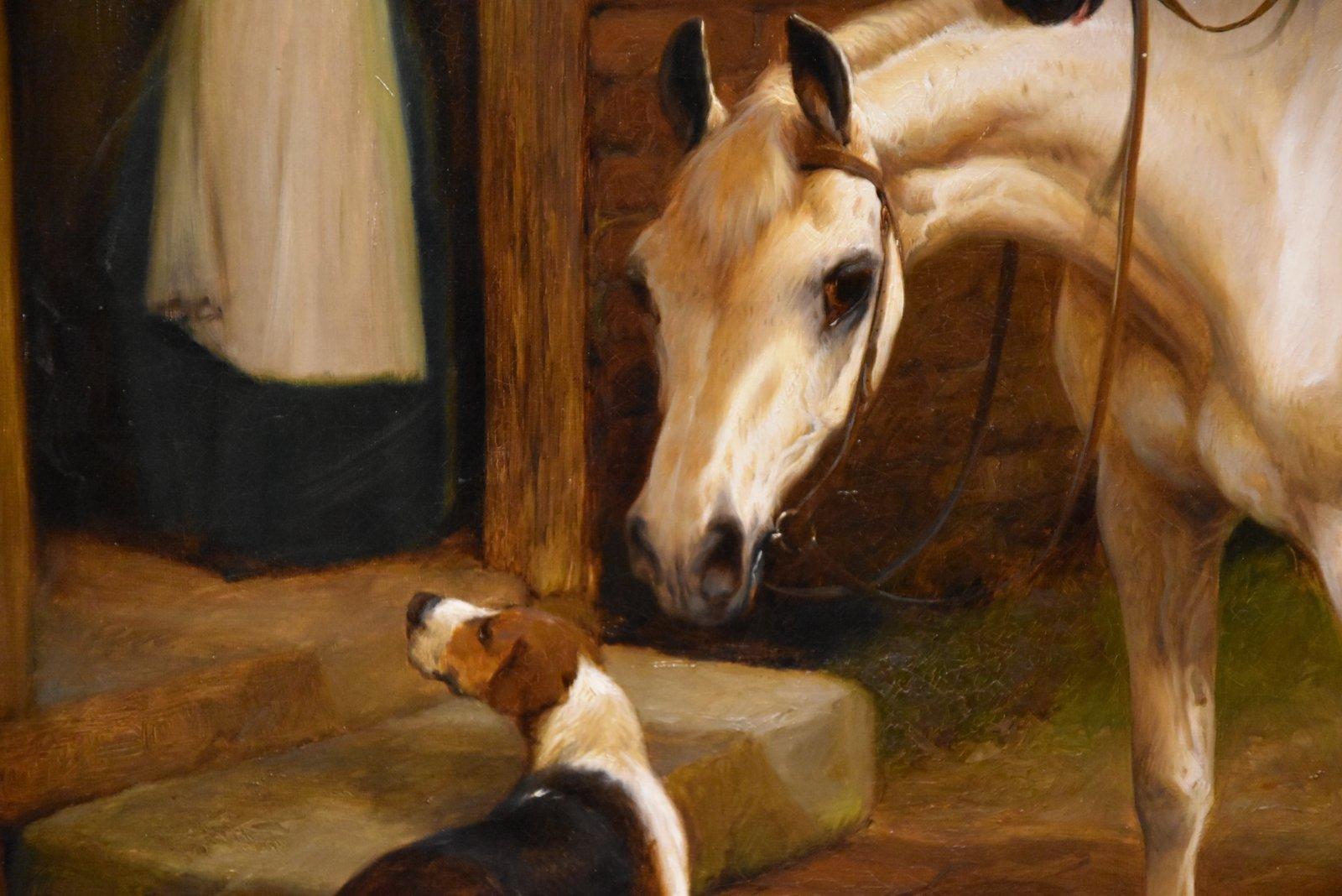 Peinture à l'huile de George Wright « La porte du cottage » en vente 3