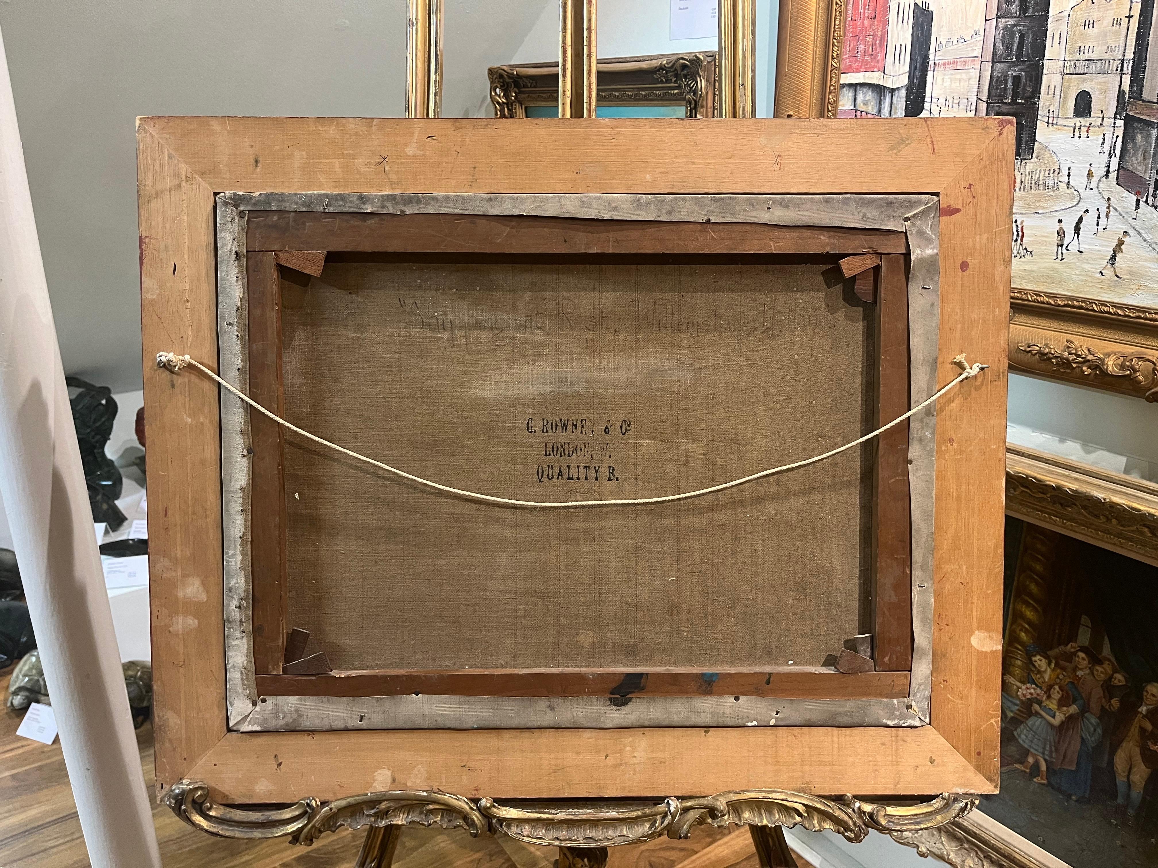 PEINTURE A L'HUILE D'ANCIEN MAITRE Haute qualité 19ème SIÈCLE Mers calmes Cadre doré en vente 13