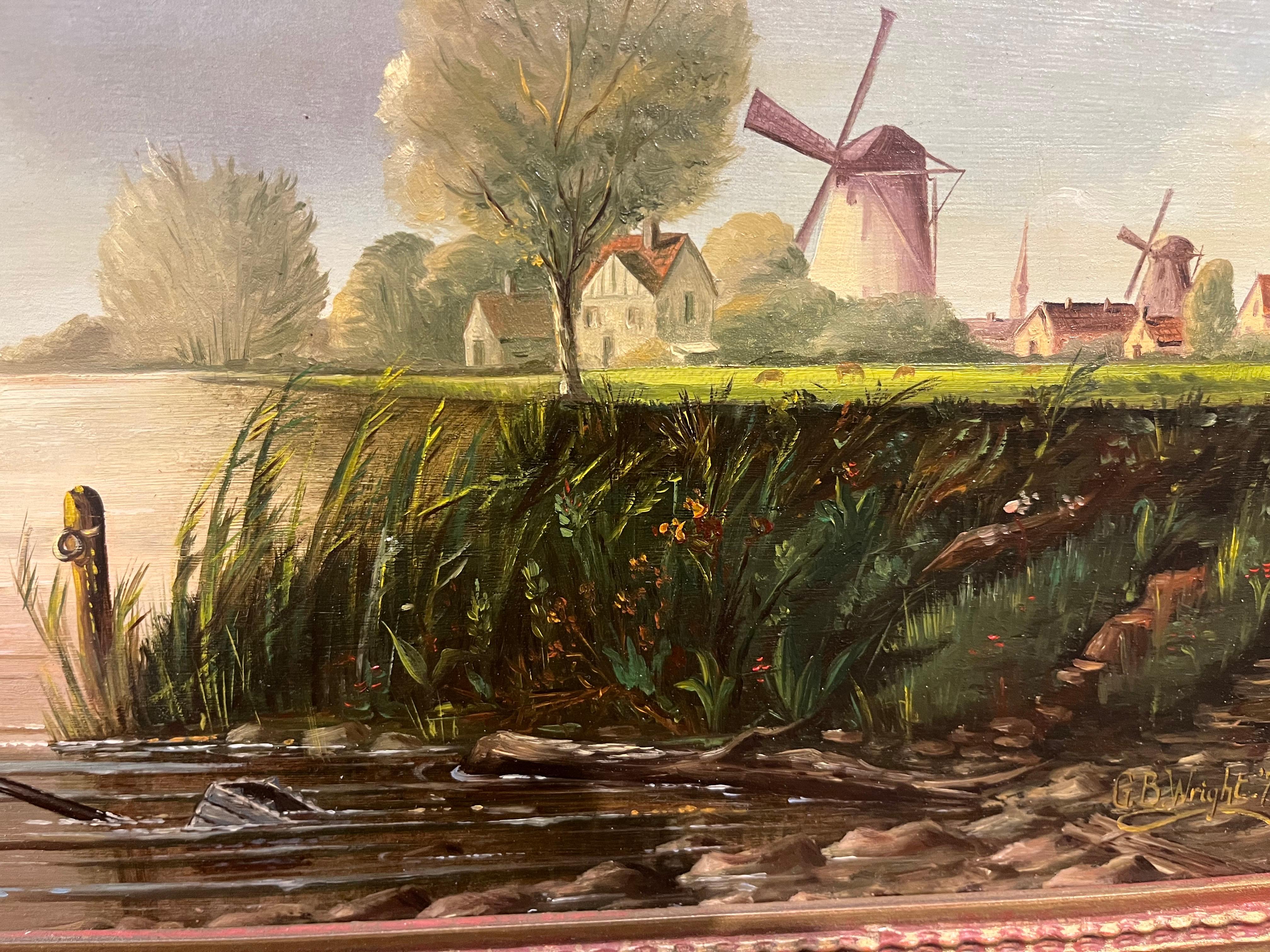 PEINTURE A L'HUILE D'ANCIEN MAITRE Haute qualité 19ème SIÈCLE Mers calmes Cadre doré en vente 14