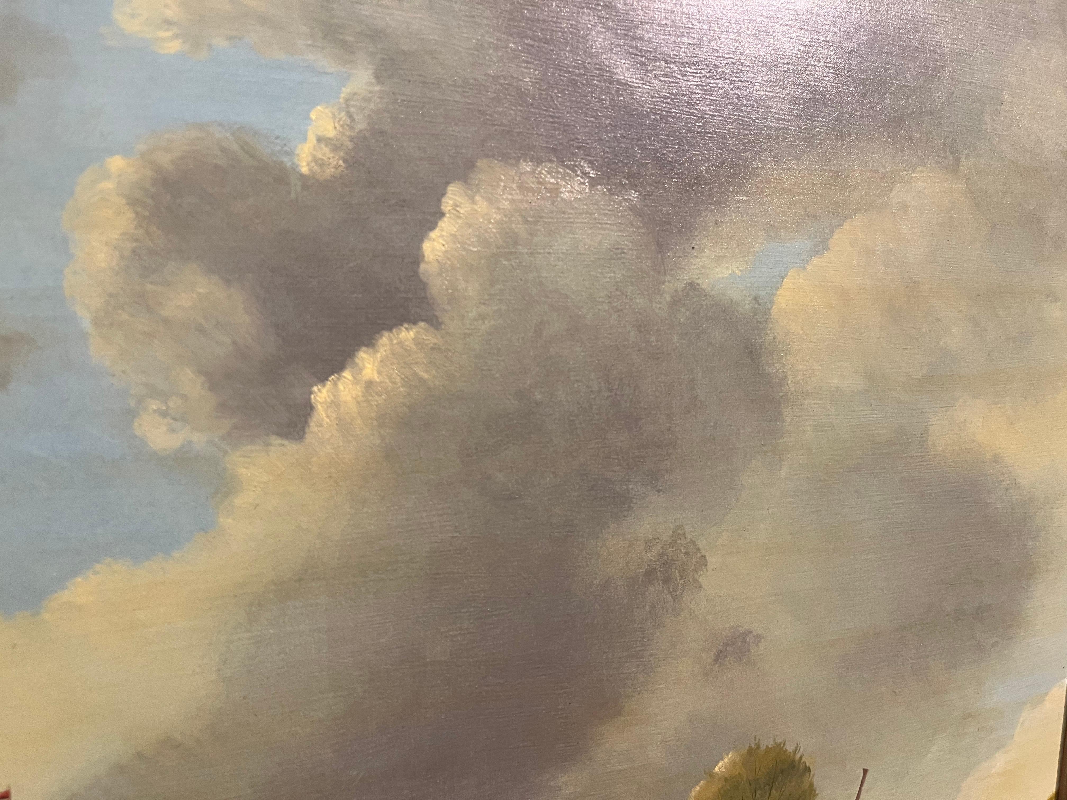 PEINTURE A L'HUILE D'ANCIEN MAITRE Haute qualité 19ème SIÈCLE Mers calmes Cadre doré en vente 2