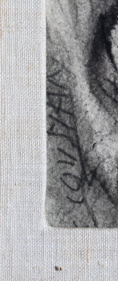 Nu sur vert II, peinture moderne à la gouache de George Zachary Constant