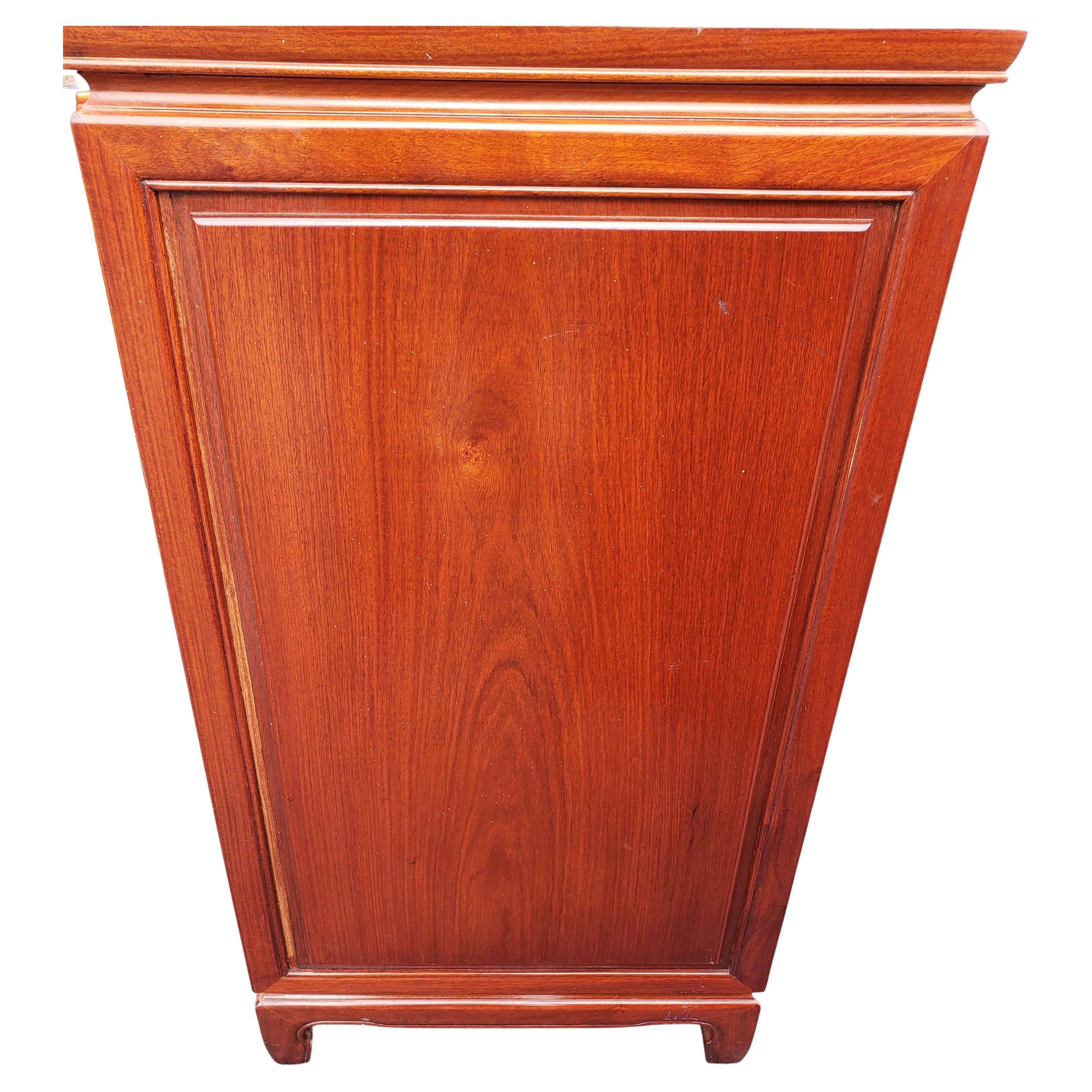 Chinese Chippendale George Zee Asian American Chippendale Rosewood Chest of Drawers For Sale