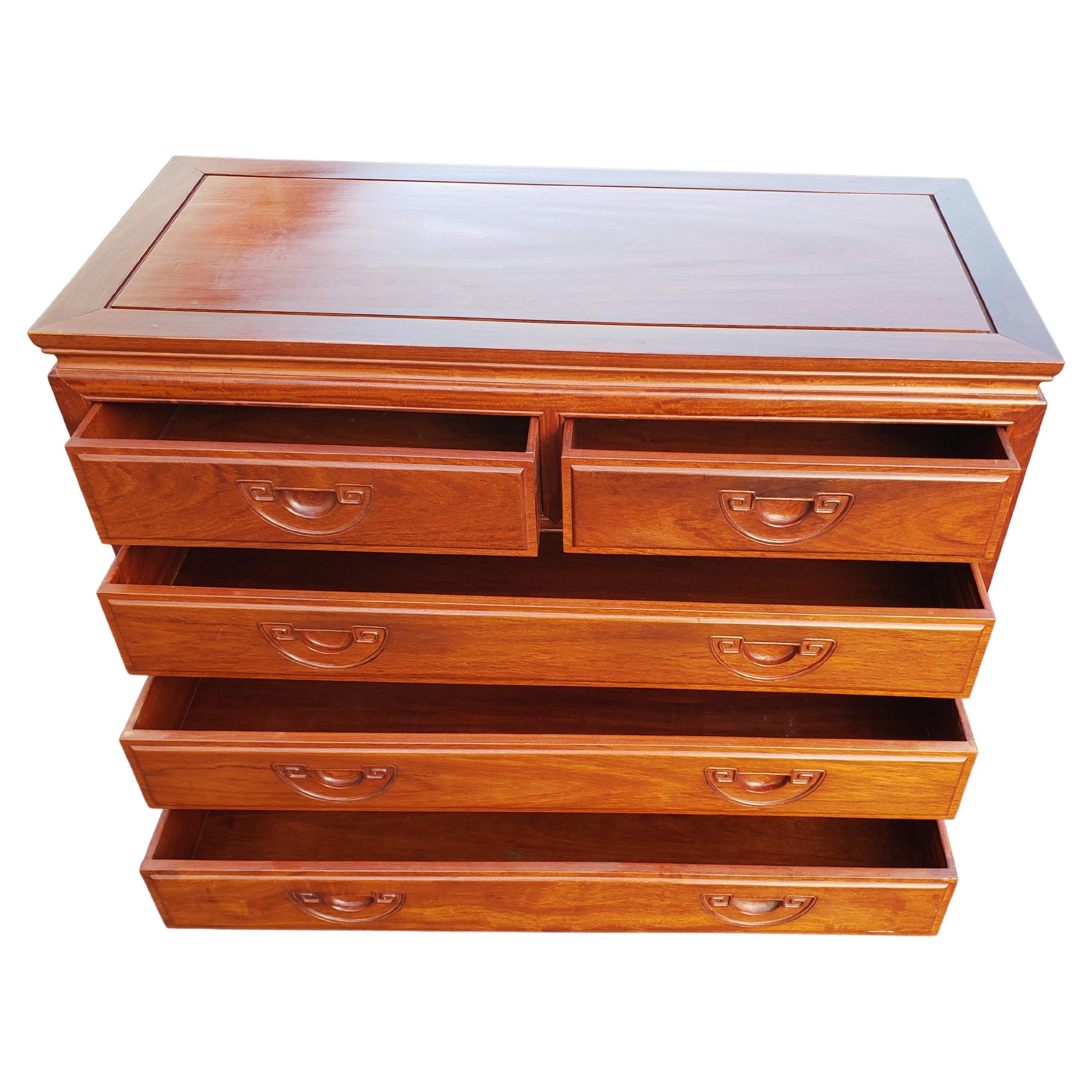 Hong Kong George Zee Rosewood Hand Crafted Chest of Drawers and Side Tables, a Set