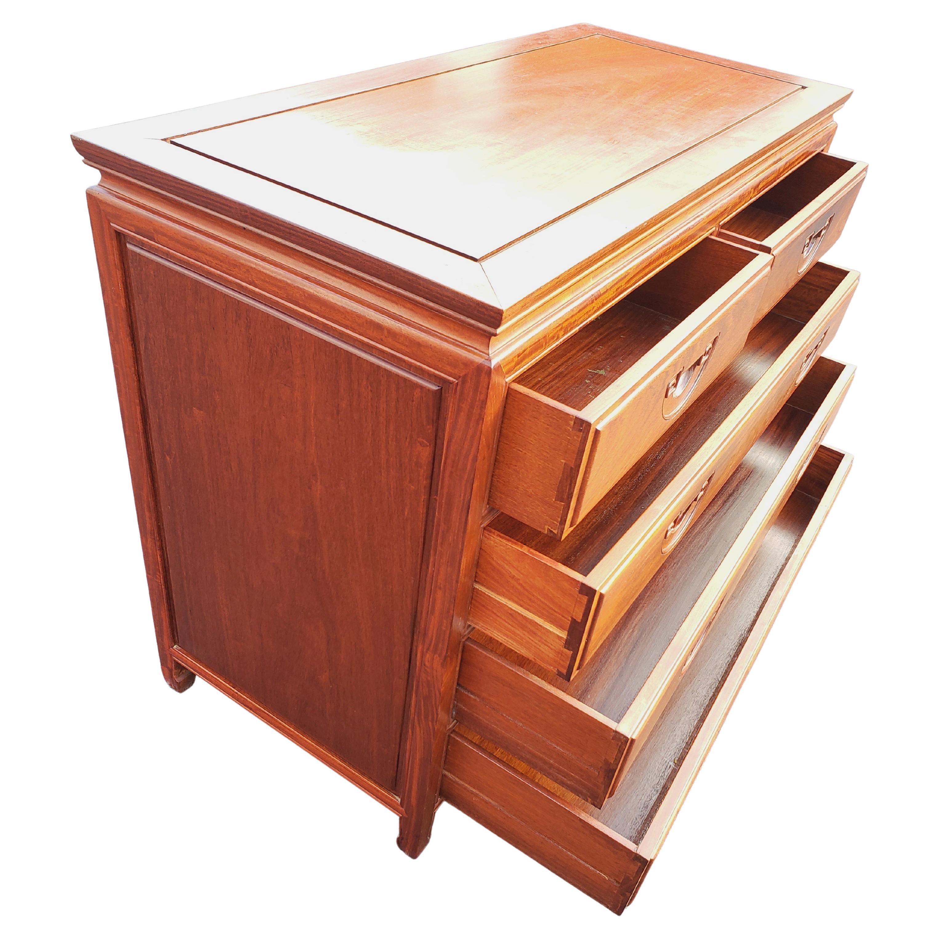 George Zee Rosewood Hand Crafted Chest of Drawers and Side Tables, a Set In Good Condition In Germantown, MD