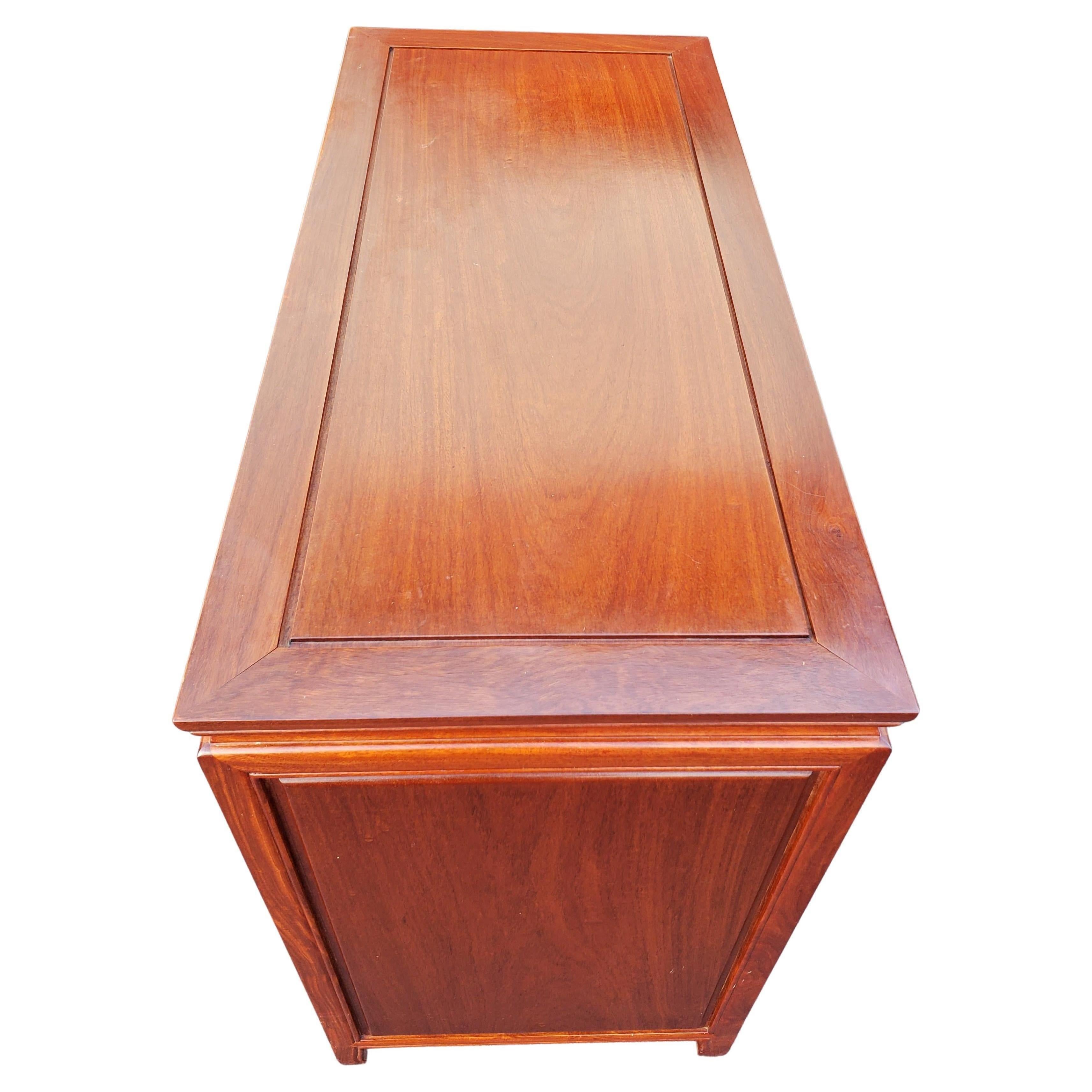 Hand-Carved George Zee Rosewood Hand Crafted Dresser Chest W Integrated Carved Handles